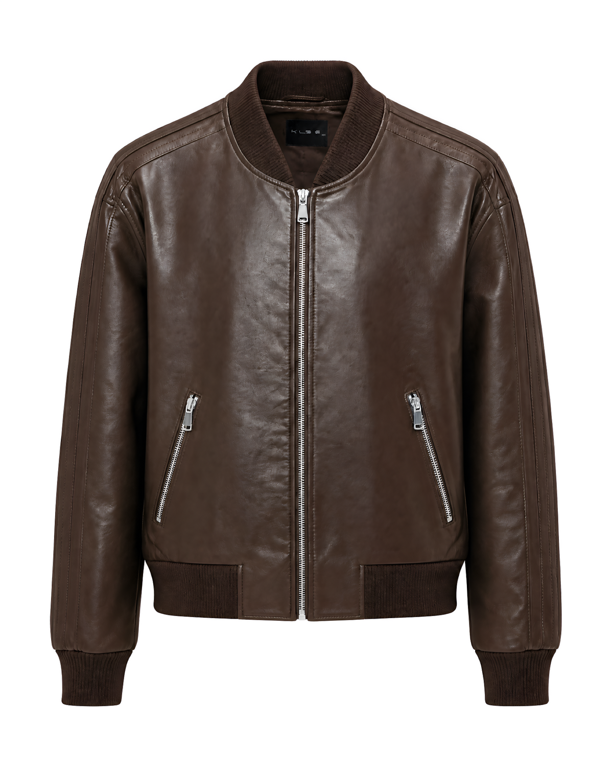 Kunstlederjacke mit Reißverschluss
