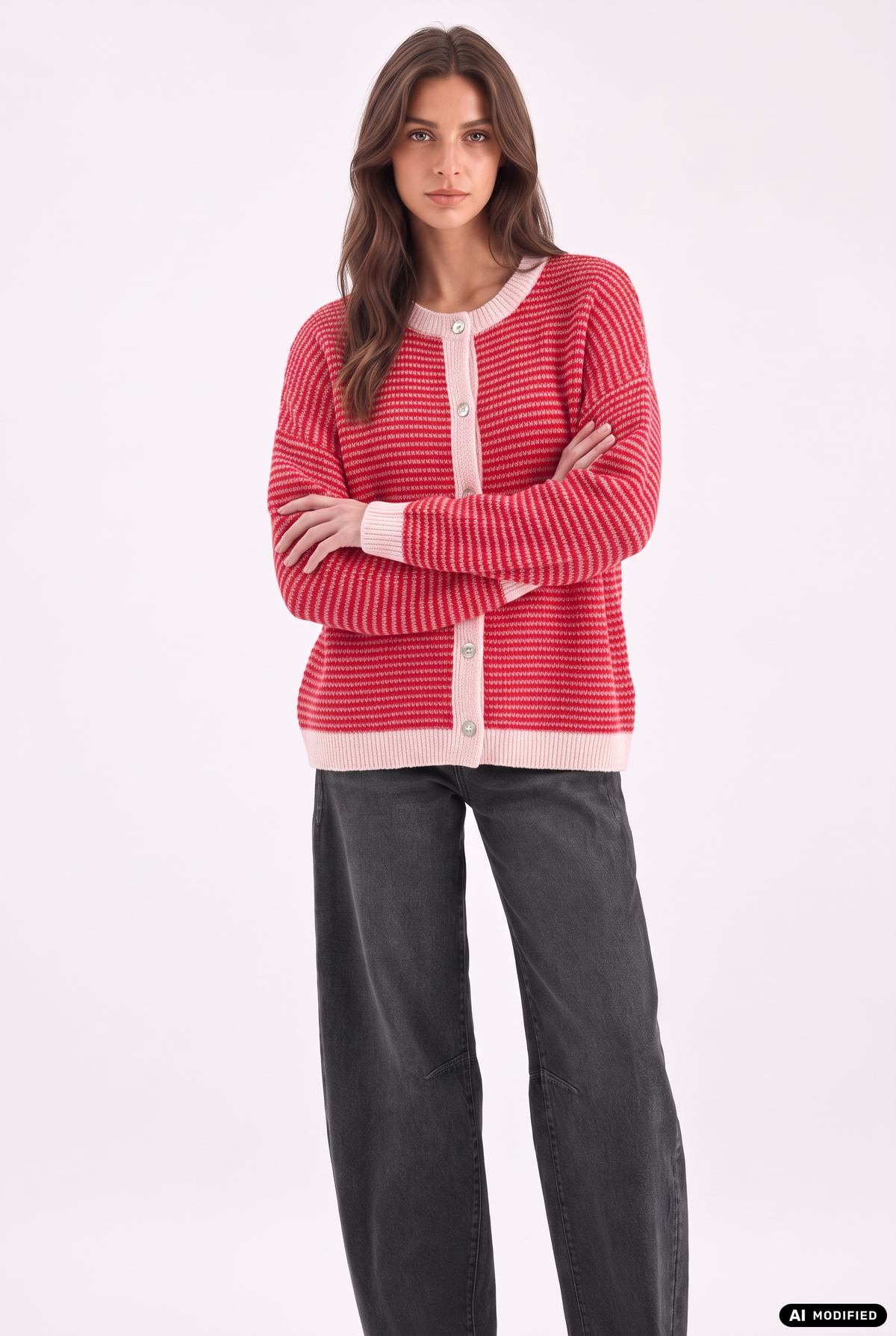 Strickjacke mit Streifen