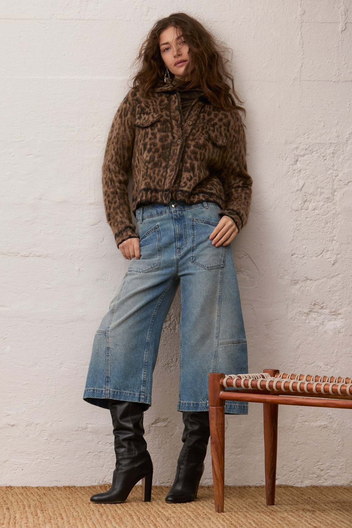 Strickjacke mit Leo-Muster
