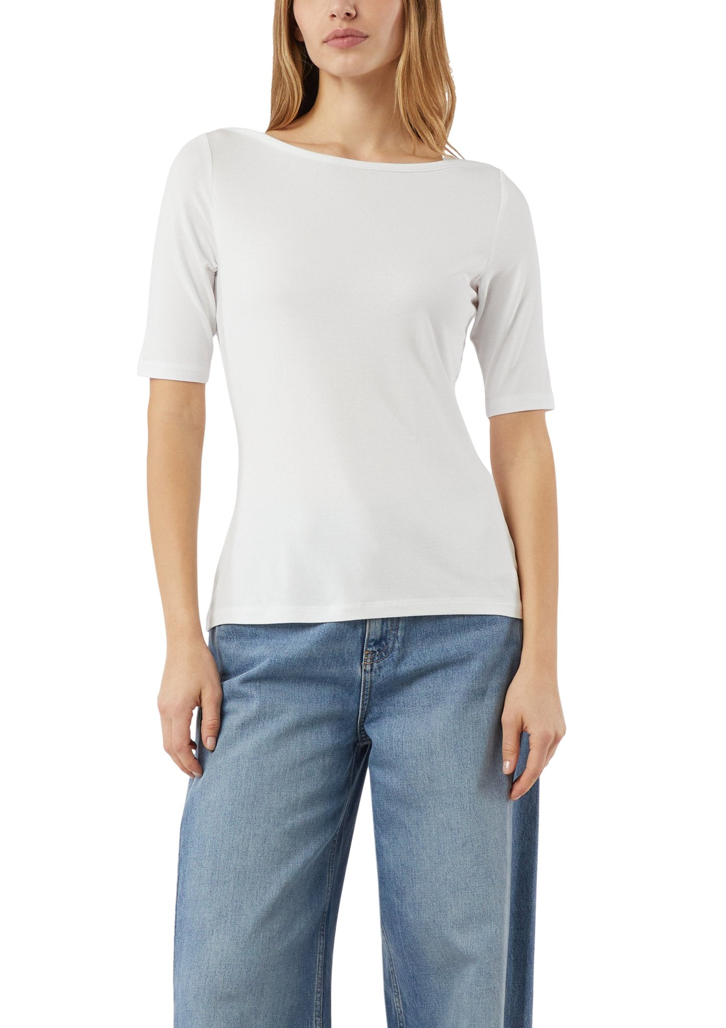 T-Shirt mit U-Boot Ausschnitt