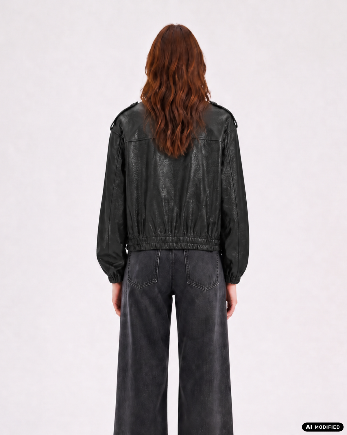 Kunstlederjacke mit Reisverschluss
