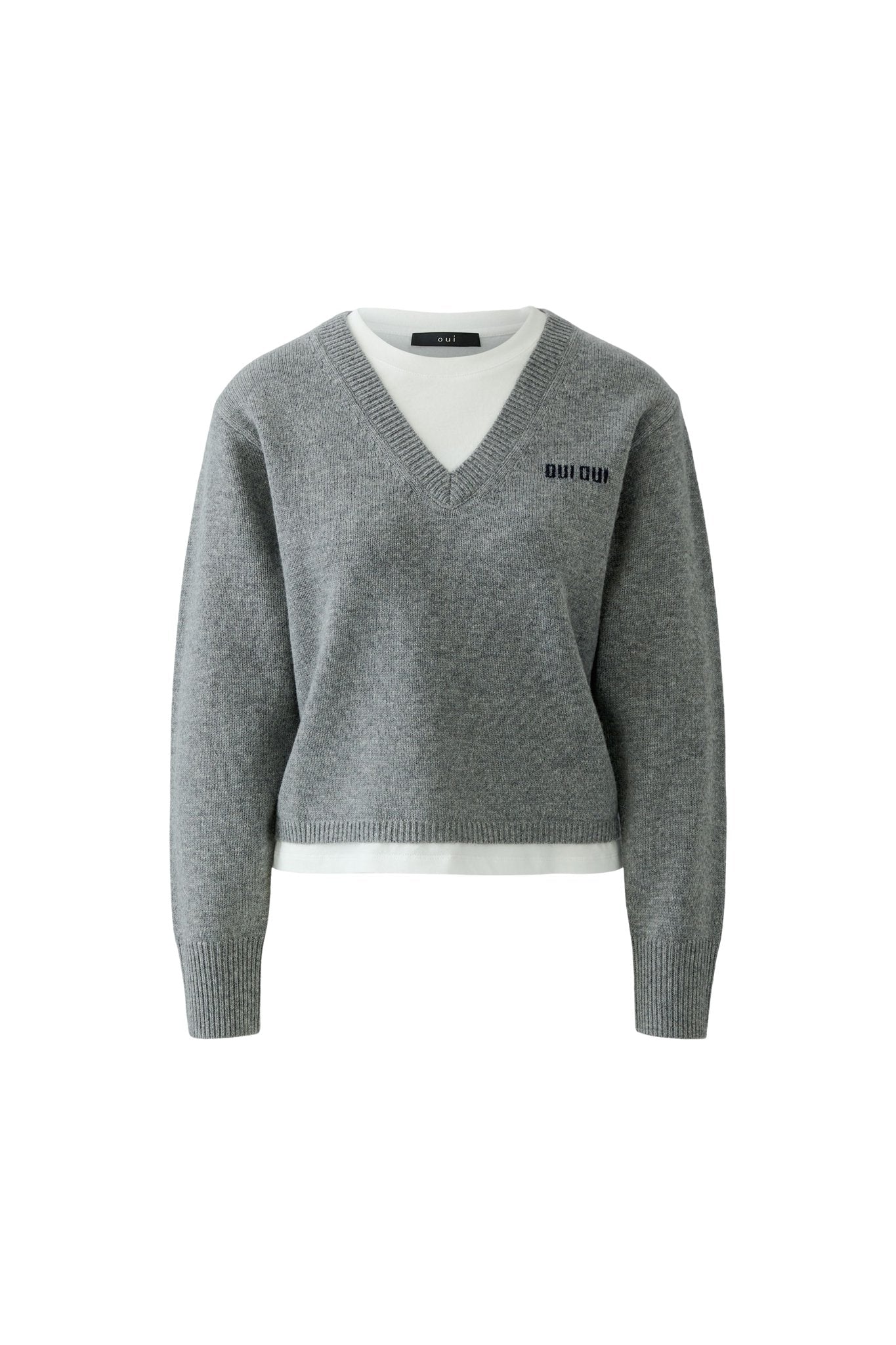 Strickpullover mit V-Ausschnitt
