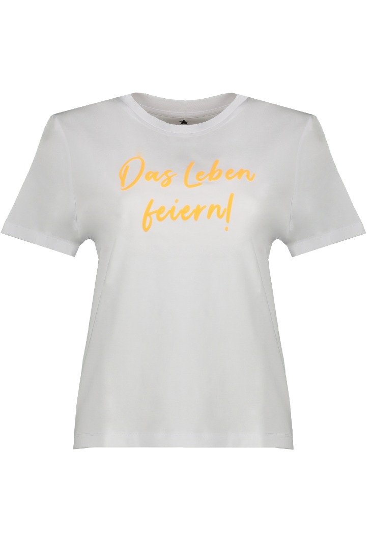 be famous T-Shirts Vintage White - Puffy Neon Orange Flex