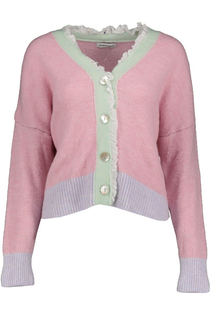 Goose Flash Strickjacken Rosa/Mintgrün/Flieder