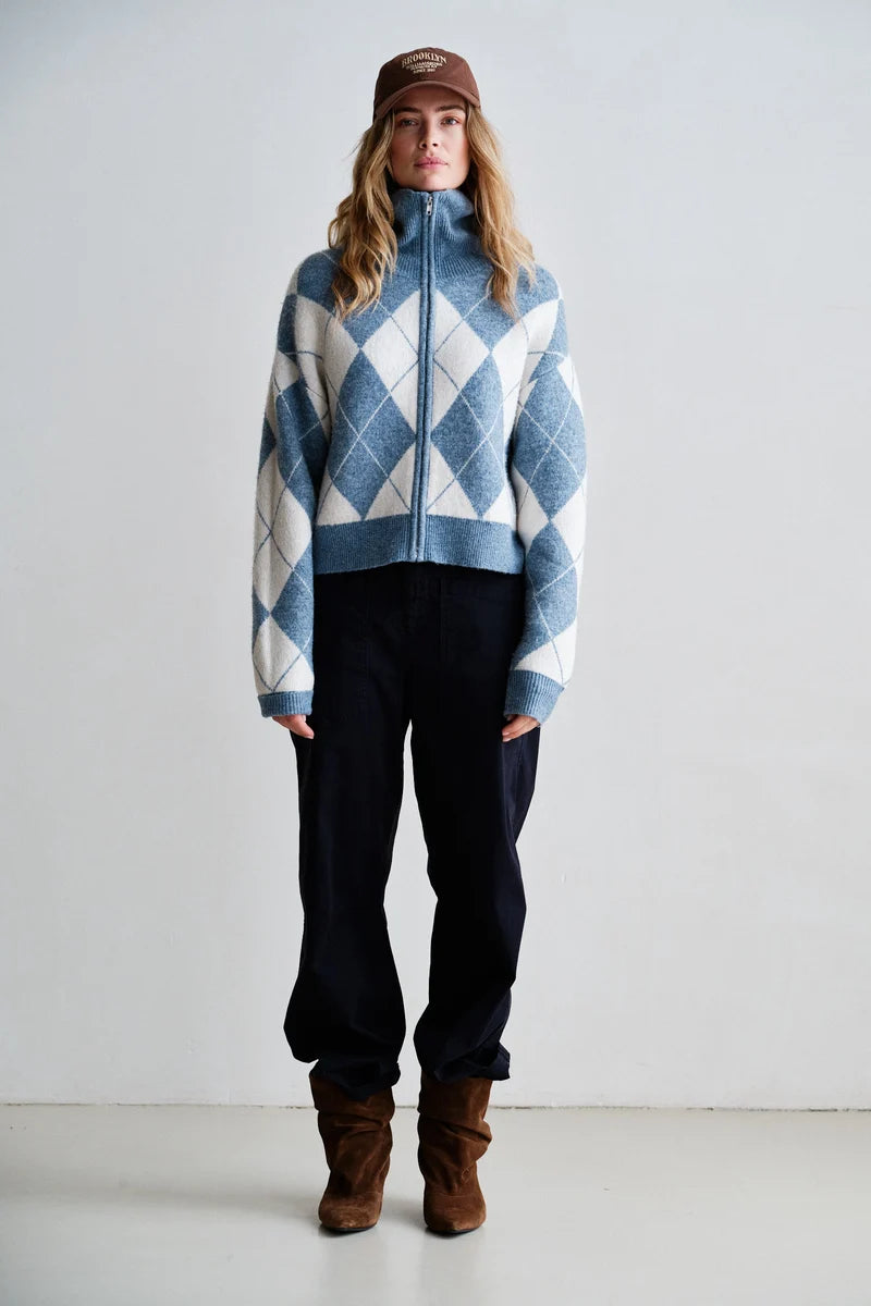 Cardigan mit Rauten-Muster