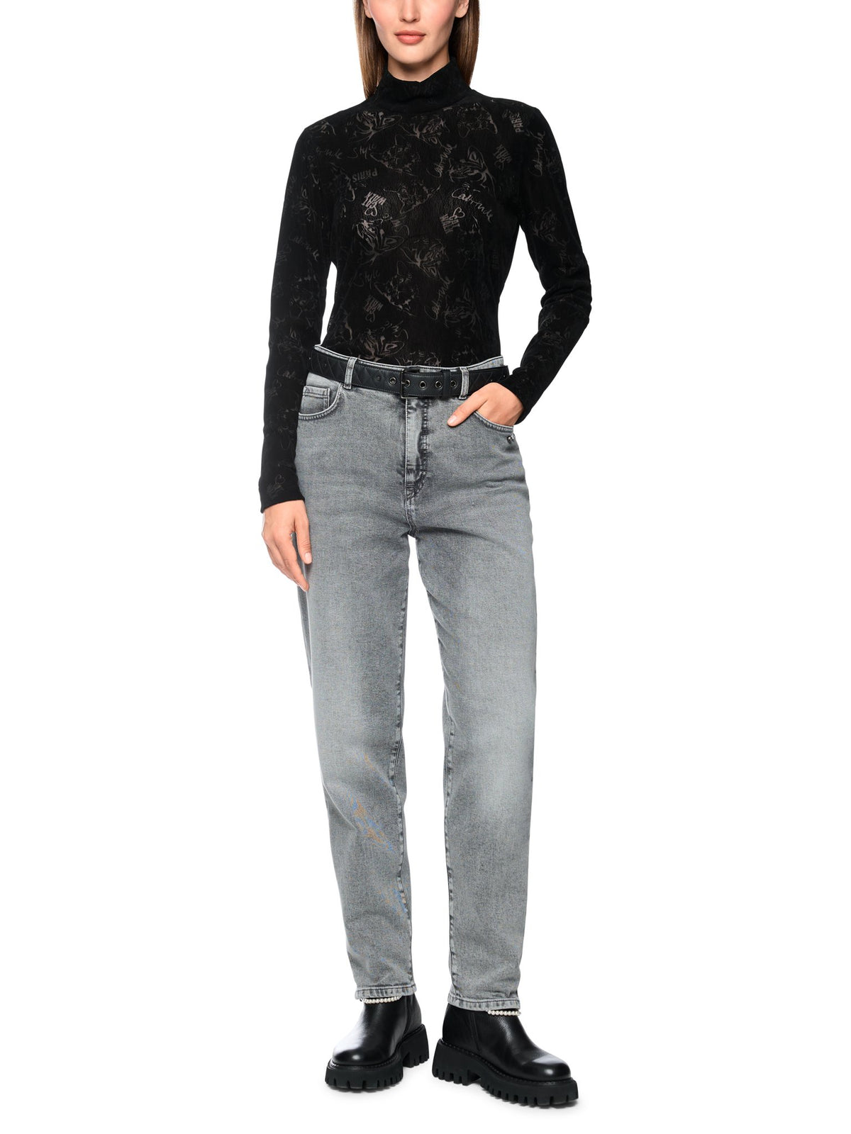 Longsleeve mit Katzen-Optik