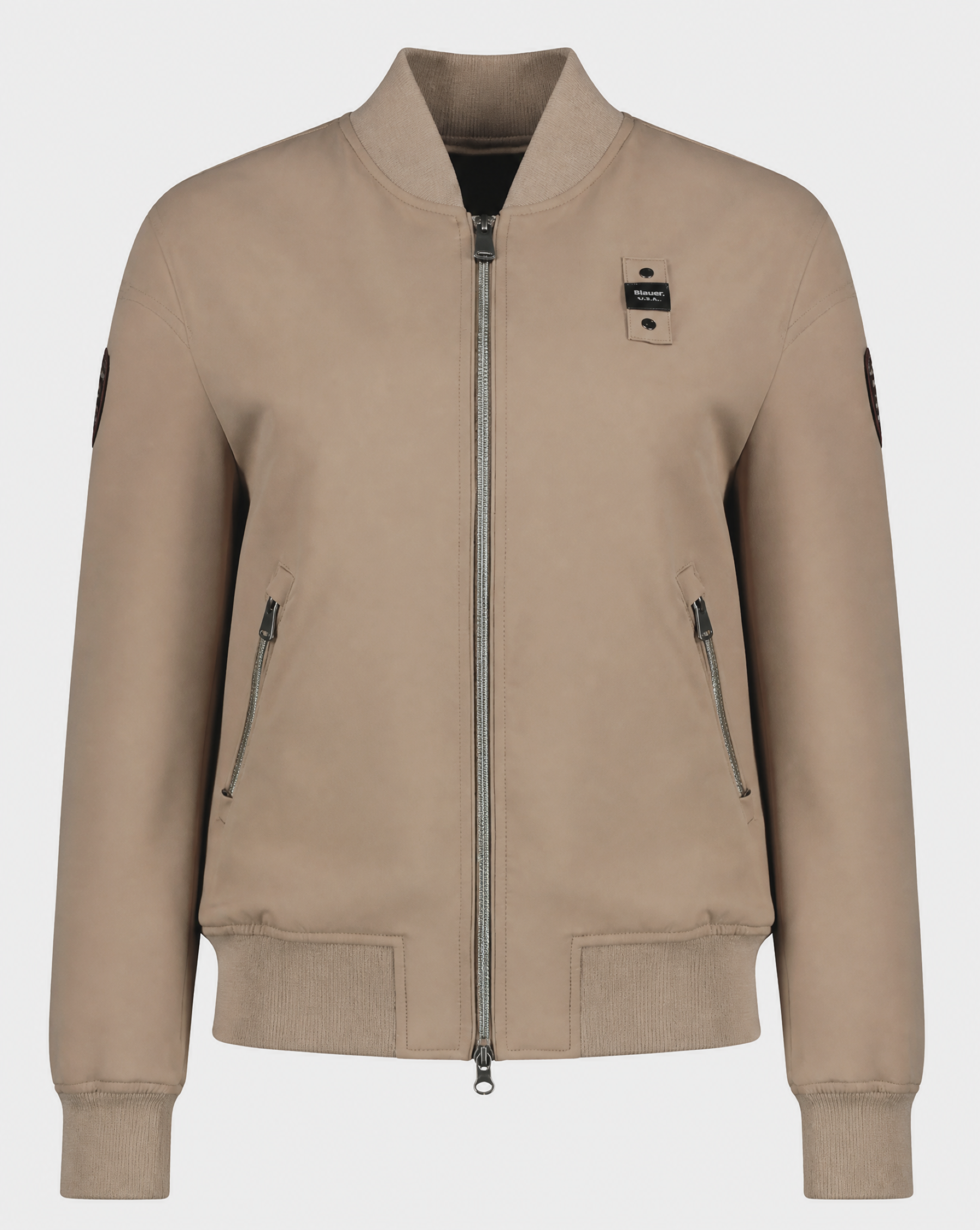 Blauer Bomberjacken Beige Naturale