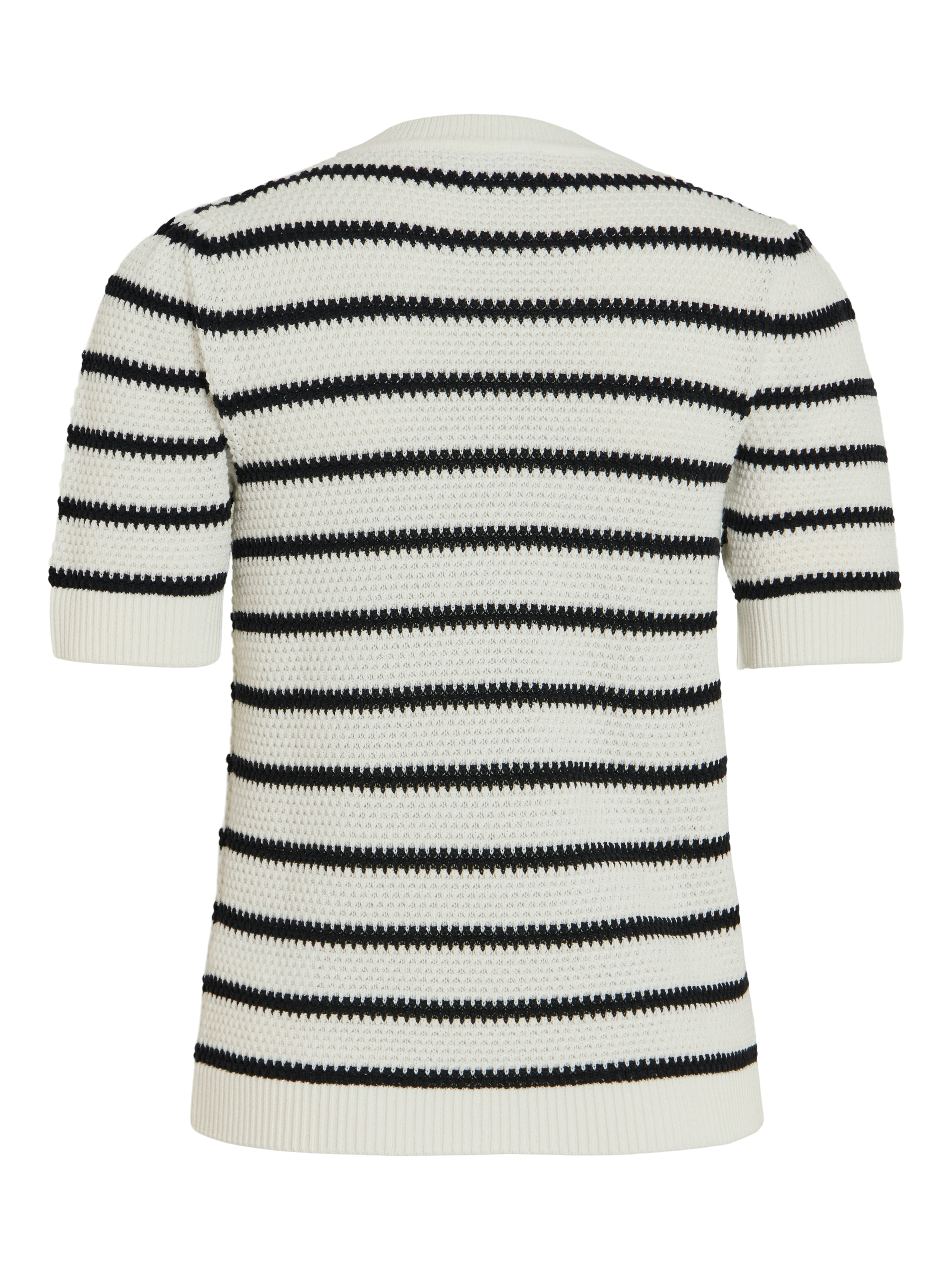 VILA T-Shirts White Alyssum/W. Navy Blazer