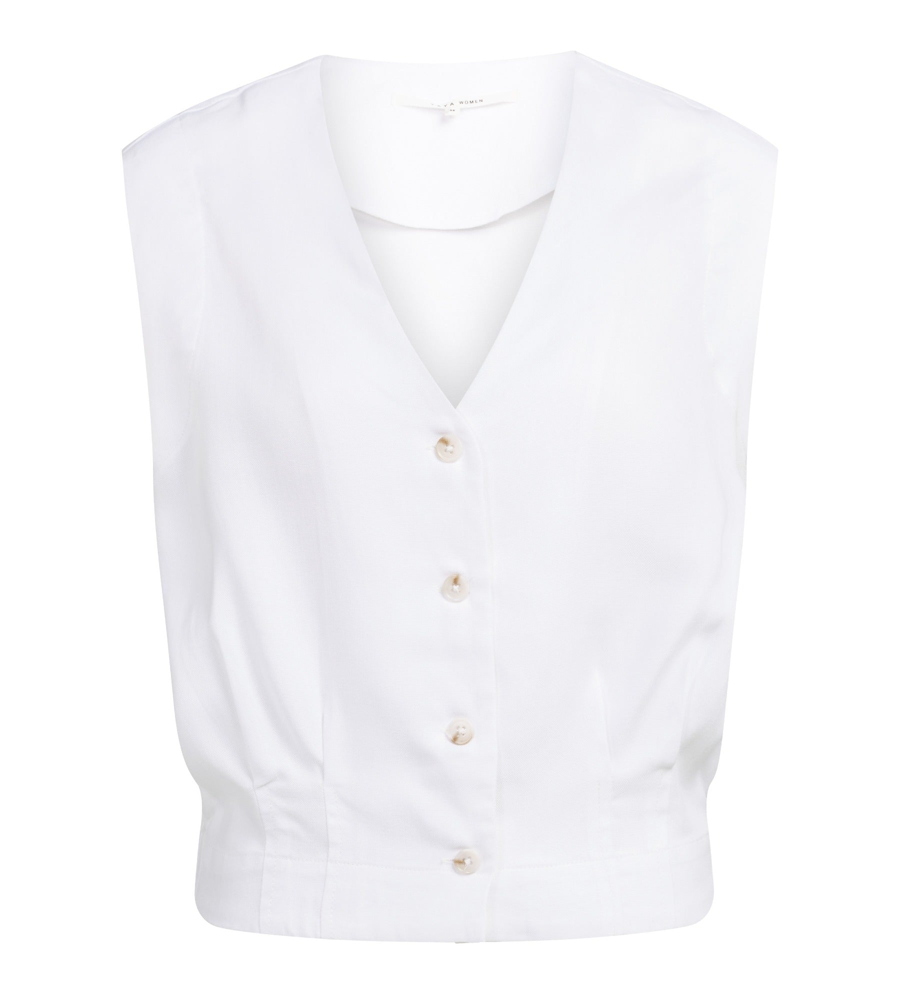 Ärmellose Bluse mit Plisseefalten