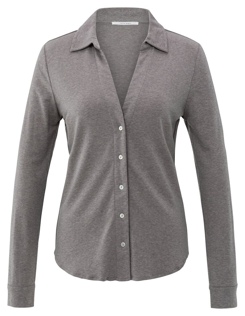 Yaya Blusen Shadow Gray Pink Melange