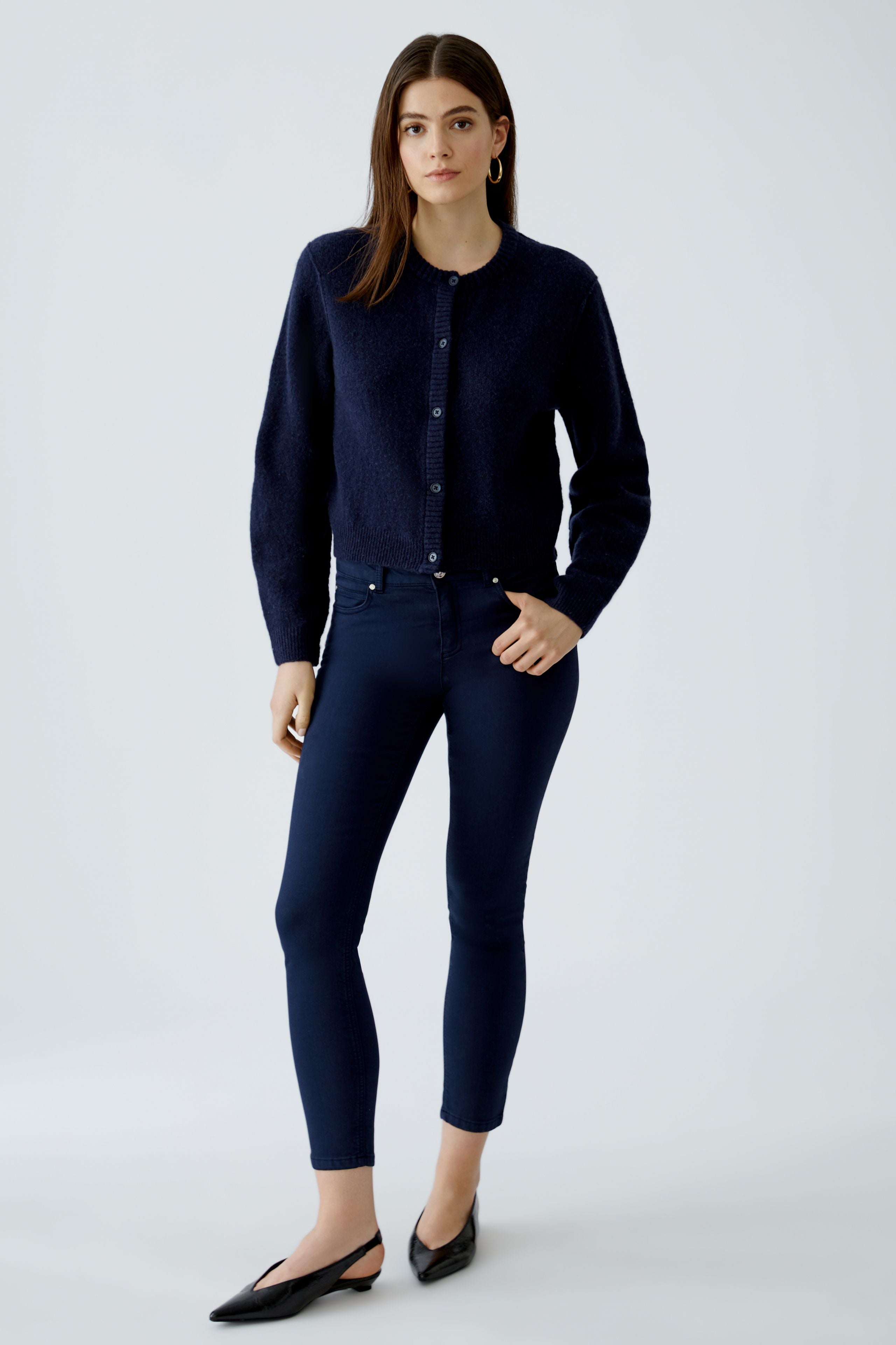 Oui Strickjacken Darkblue