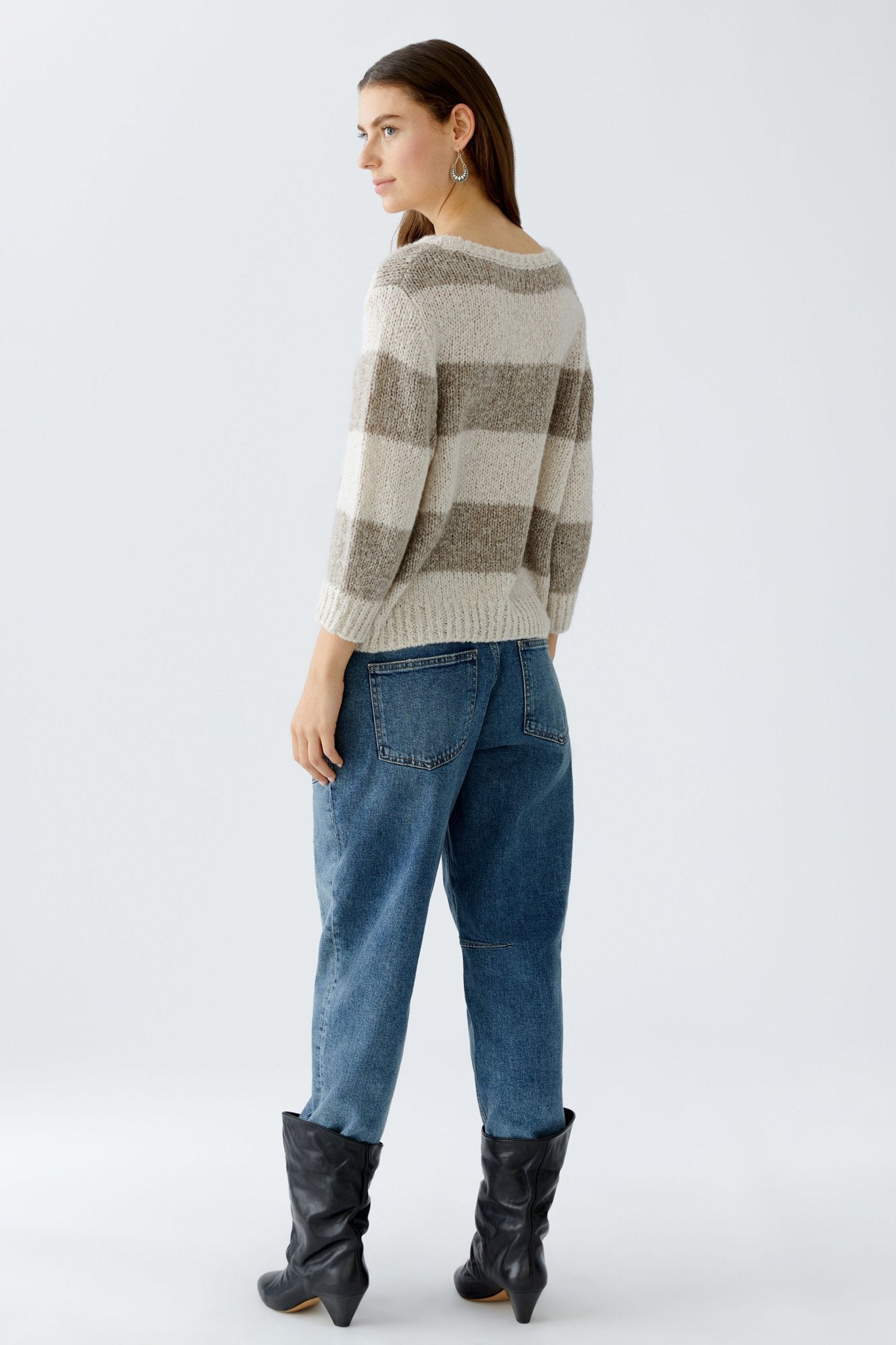 Oui Strickpullover Lt Stone Taupe