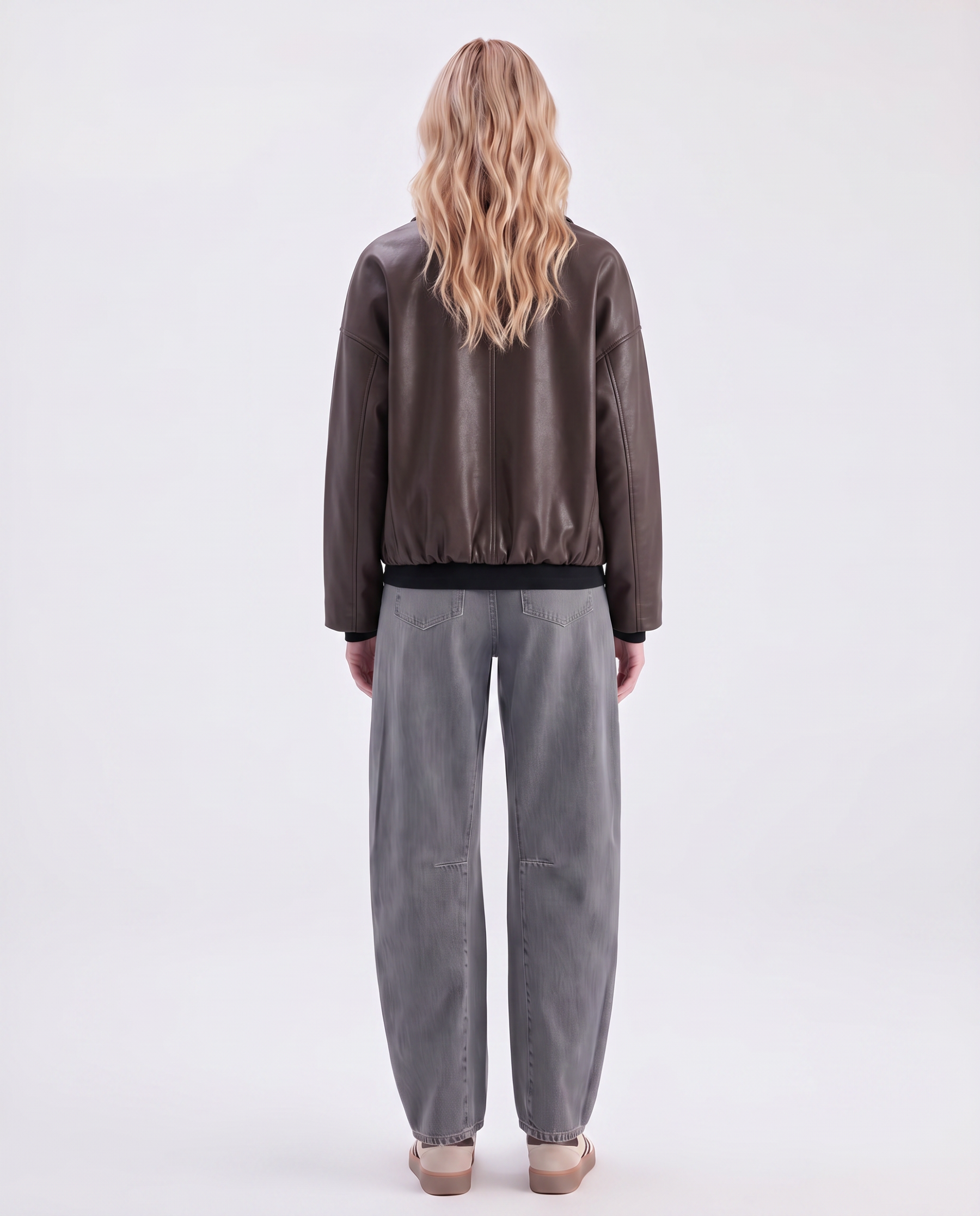 Kunstlederjacke mit Kentkragen