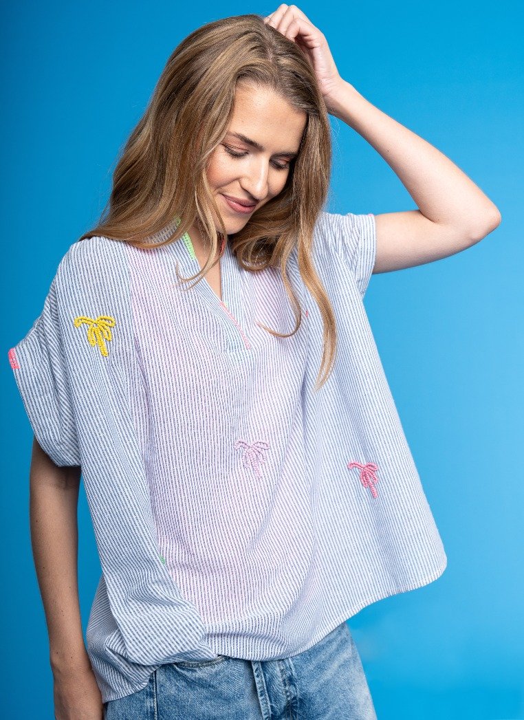 Bluse mit Palmen