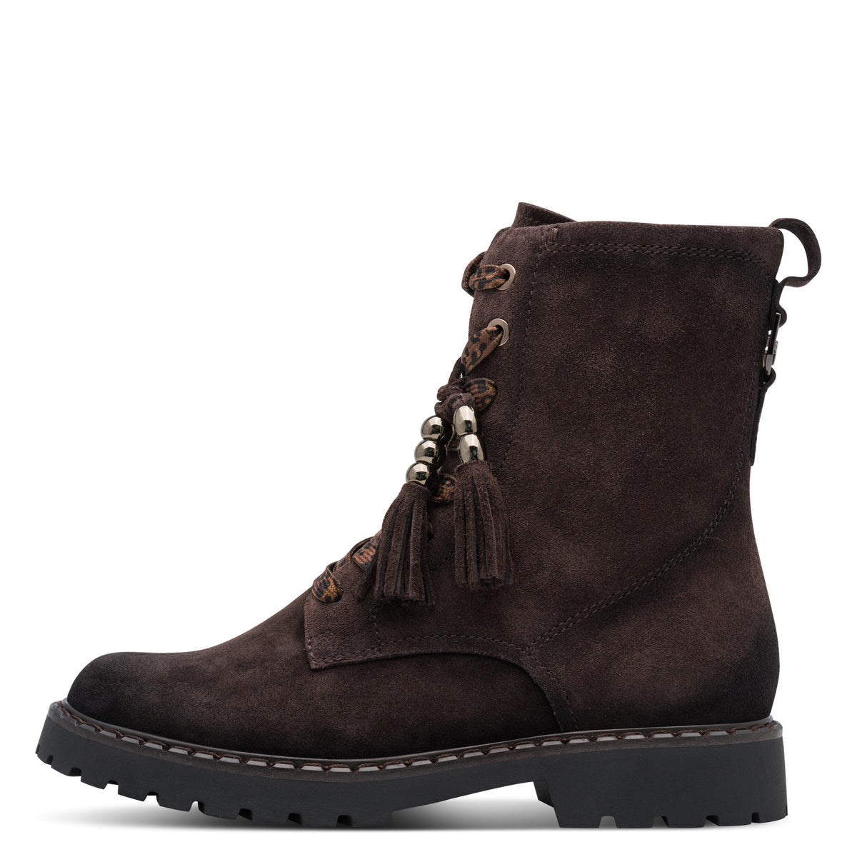 Lederstiefelette mit dekorativen Schnürsenkeln
