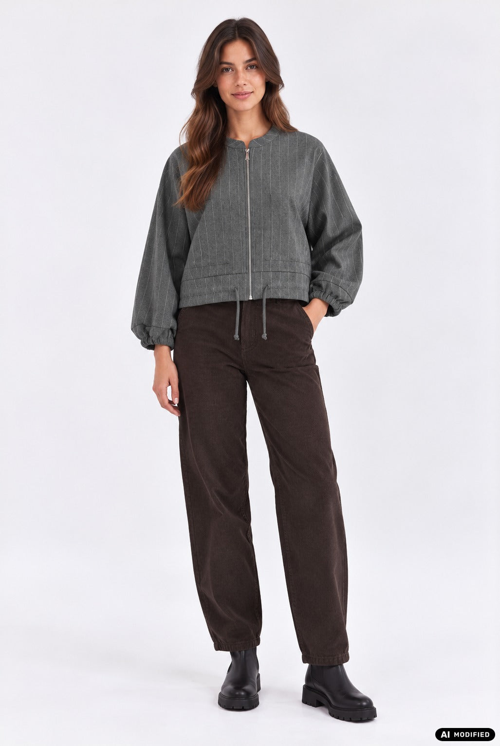 Blouson mit Nadelstreifenmuster
