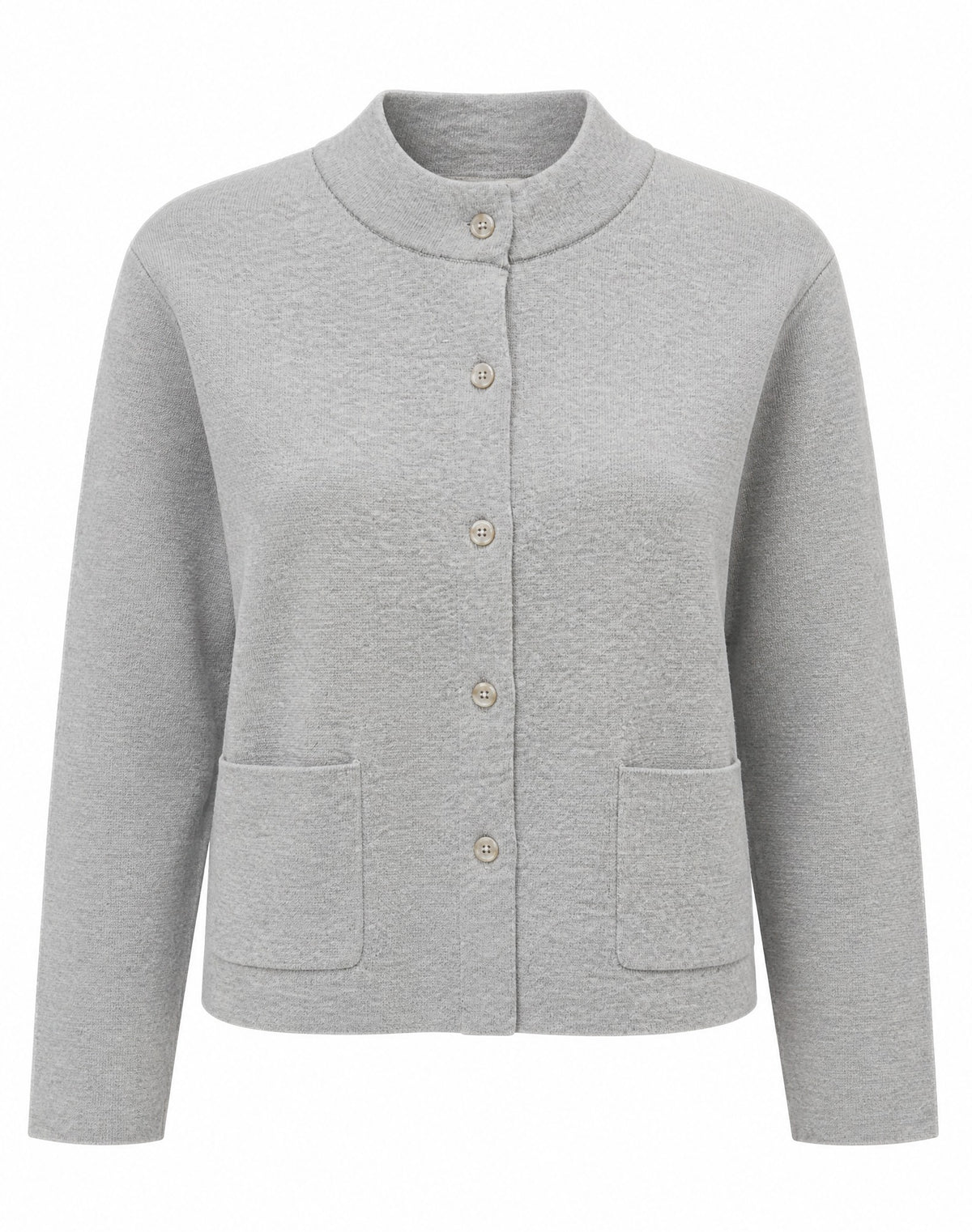 Strickjacke mit Stehkragen