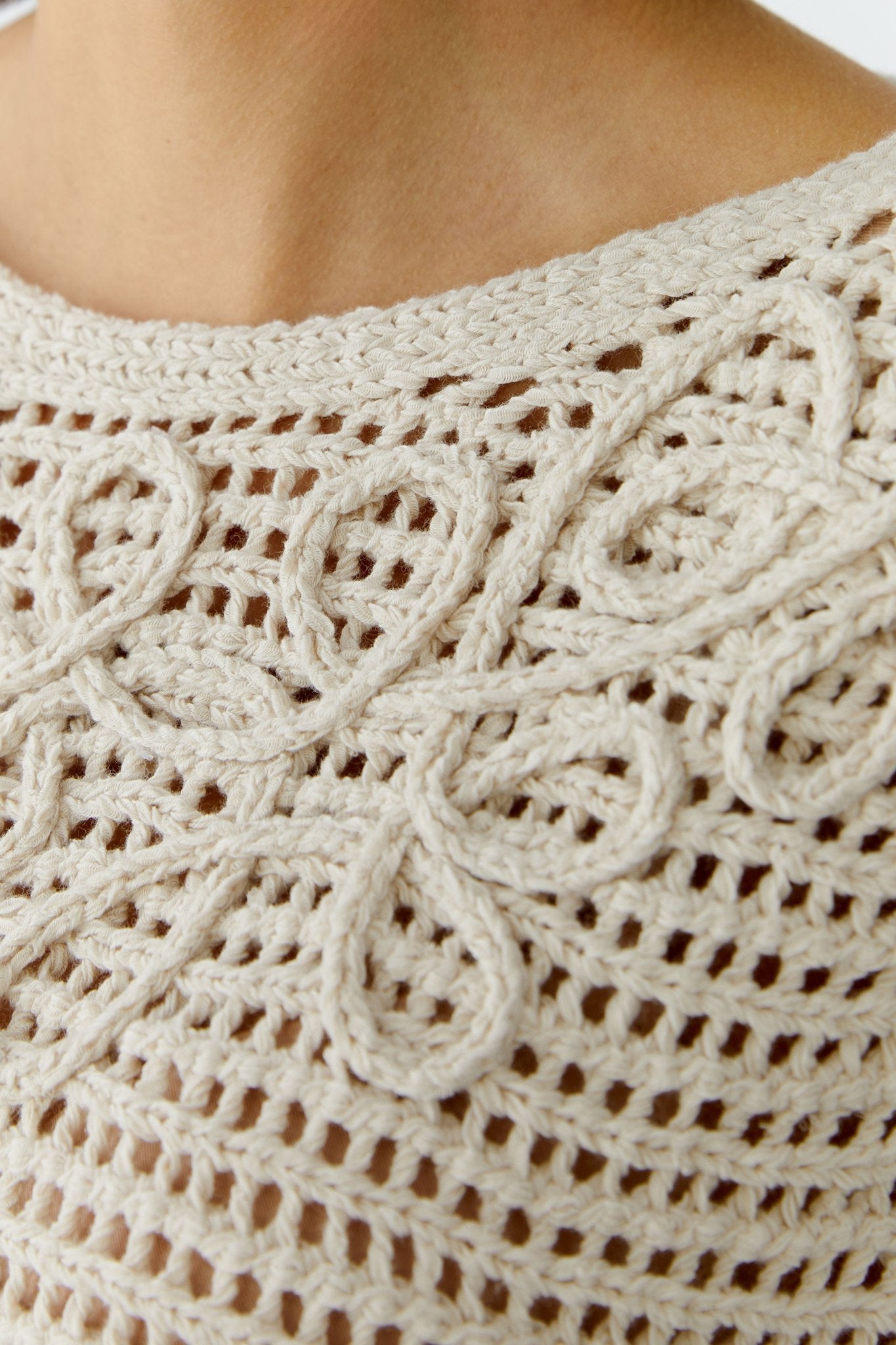 Oui Strickpullover Biscuit