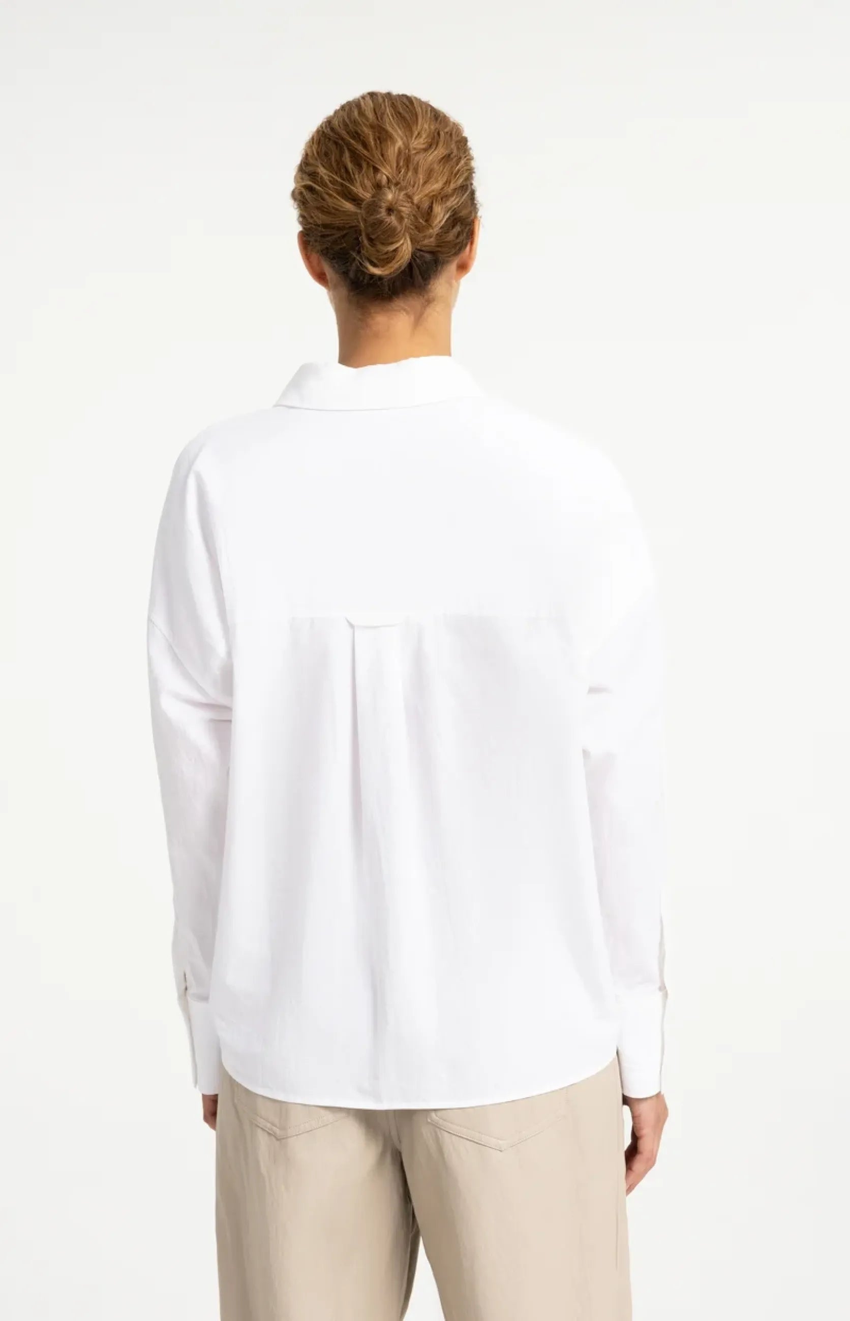 Baumwollbluse im Oversize-Schnitt mit Brusttasche