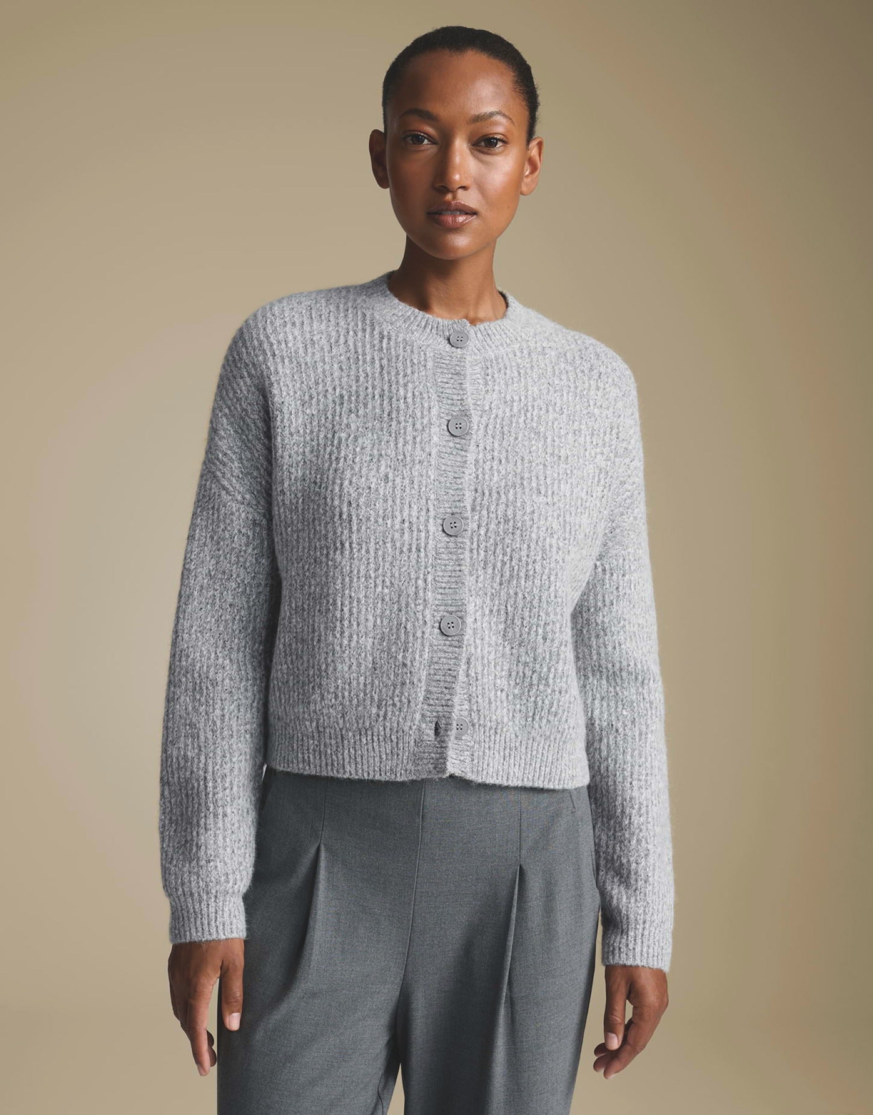 Strickjacke aus Wolle Mohair Mix