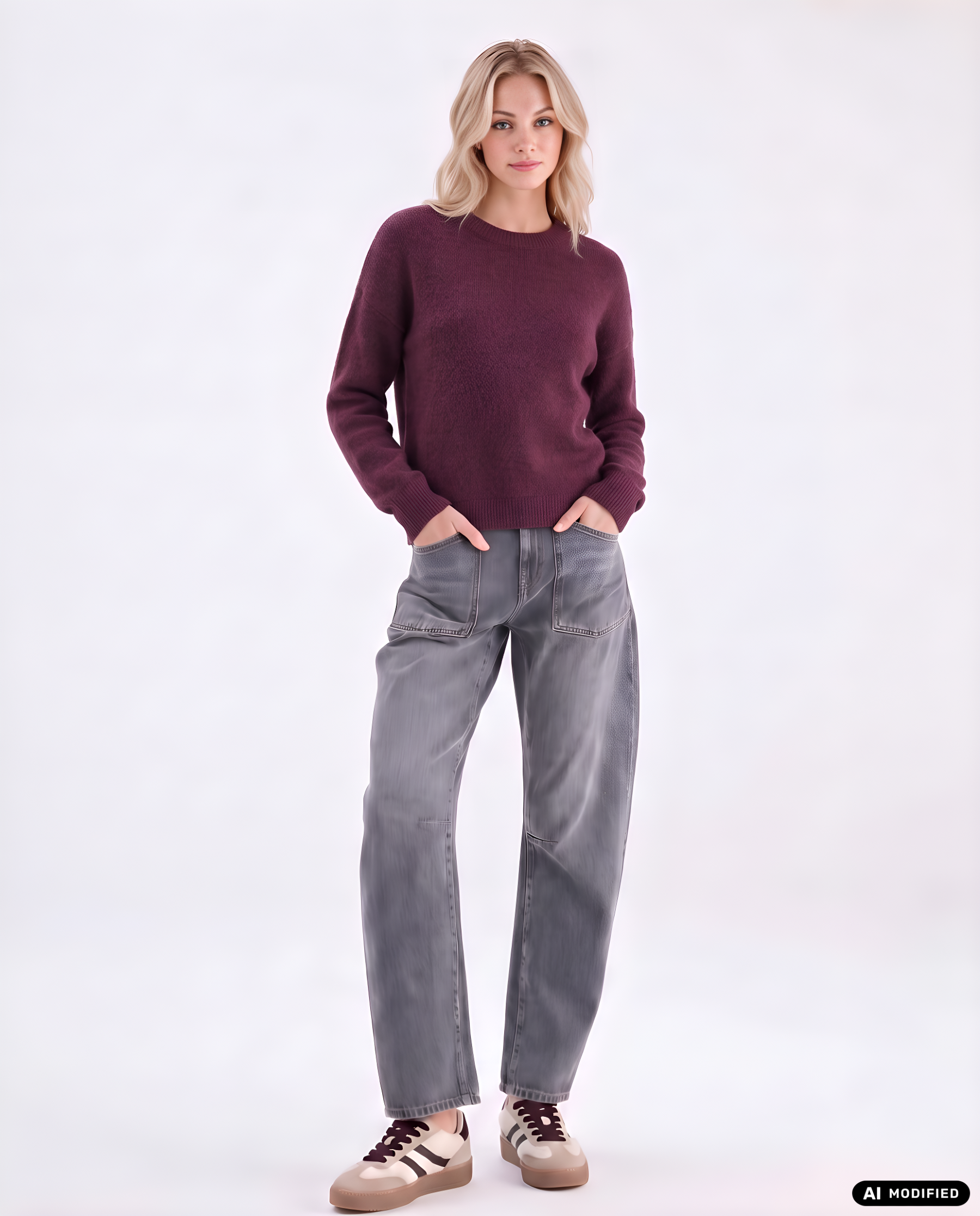 Strickpullover mit Rundhalsausschnitt