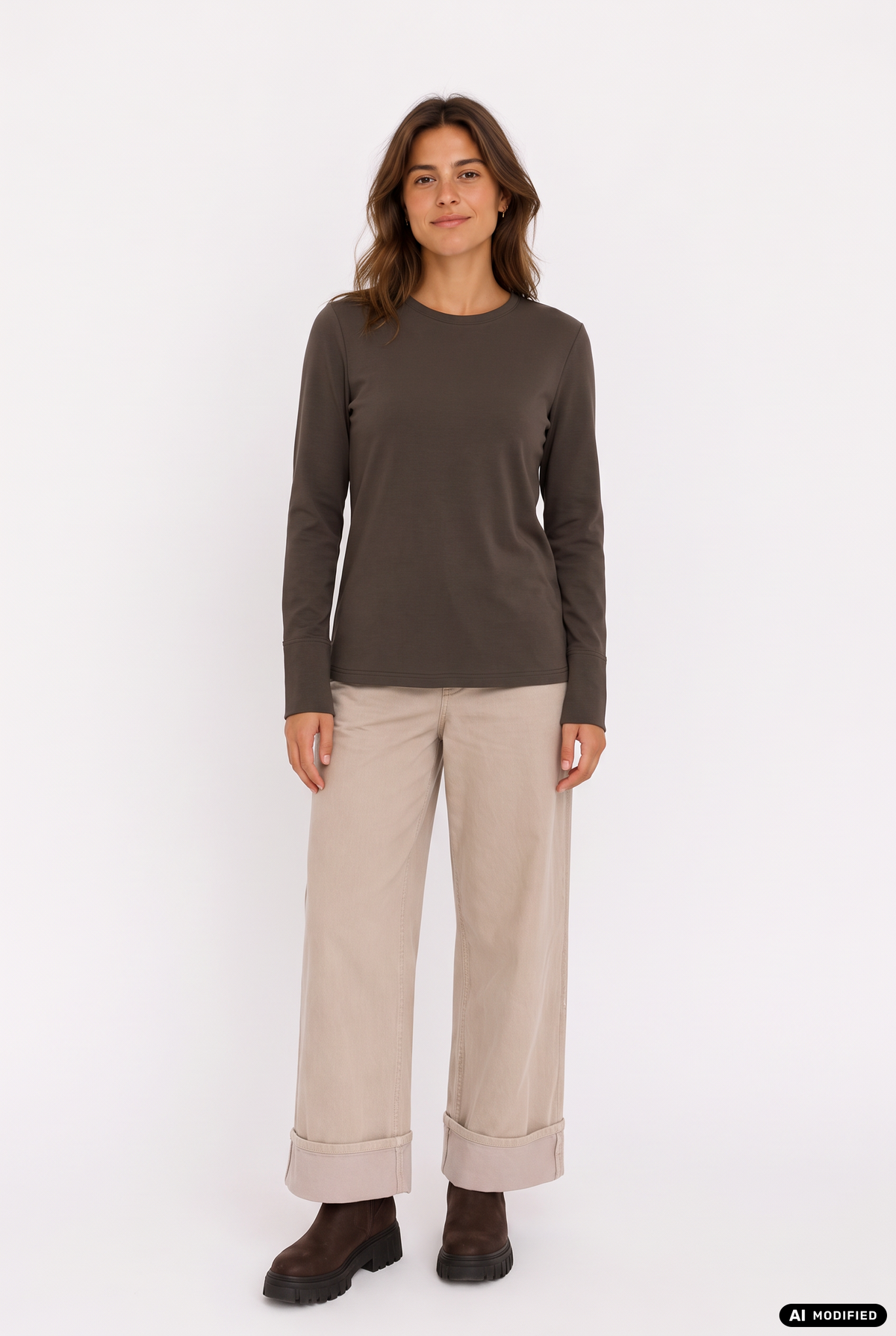 Longsleeve mit gewebten Bündchen