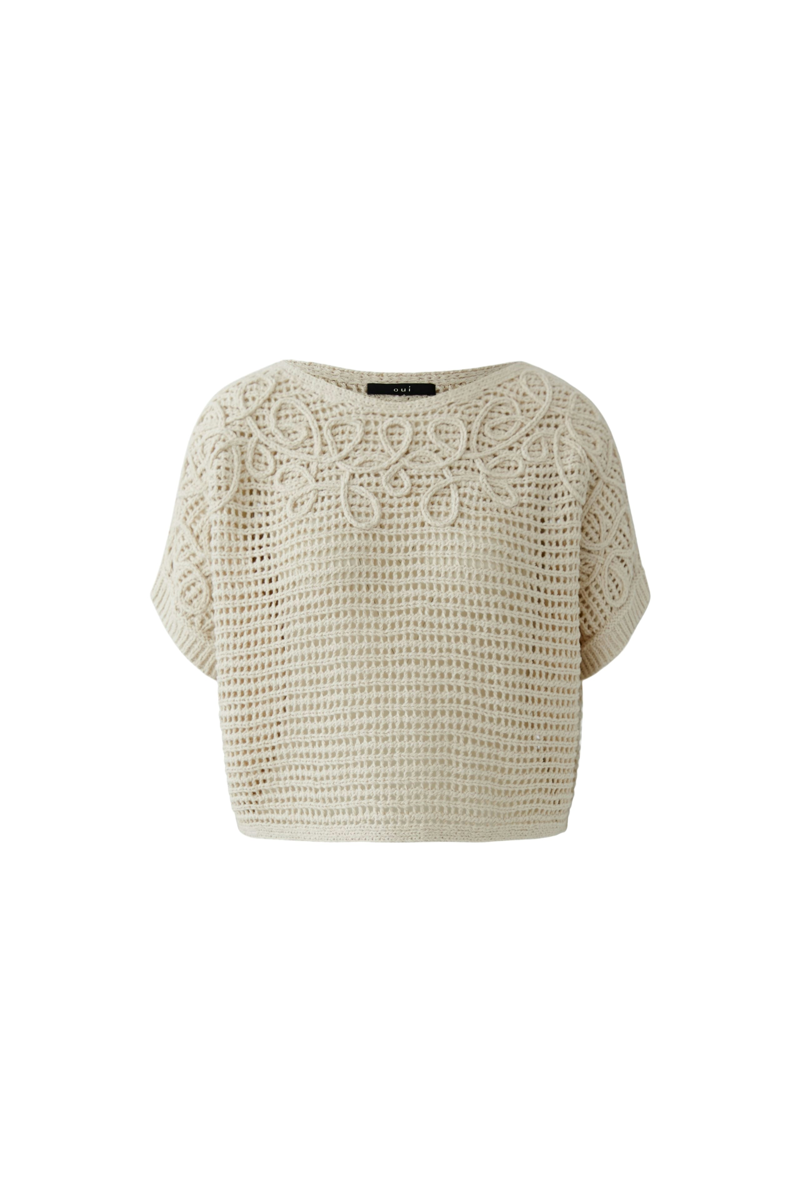 Oui Strickpullover Biscuit
