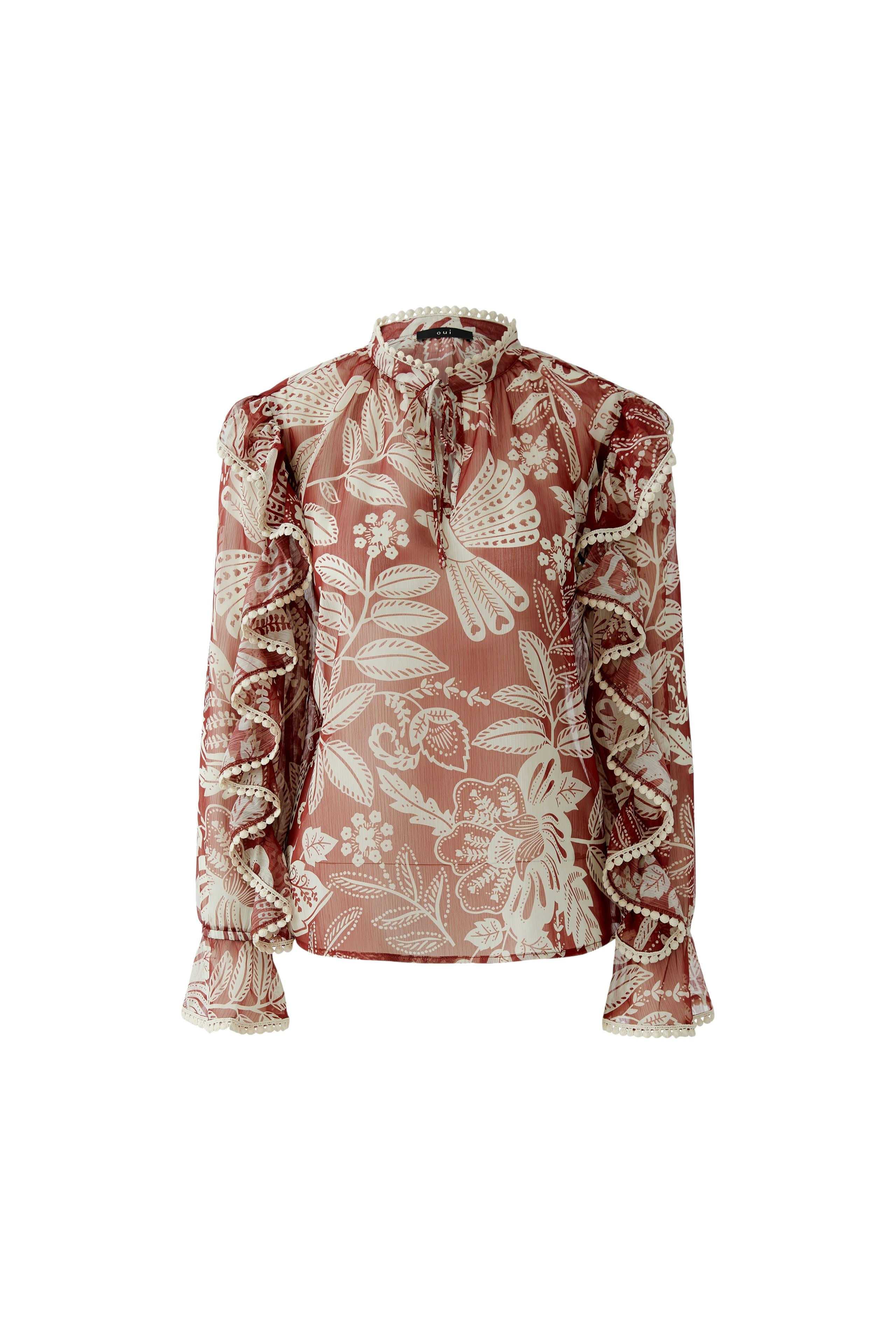 Oui Blusen Red White