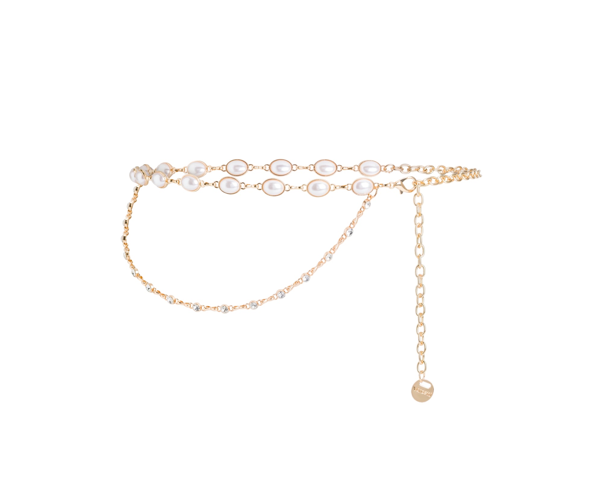 Vanzetti Gürtel Helles Gold Glänzend + Weiß