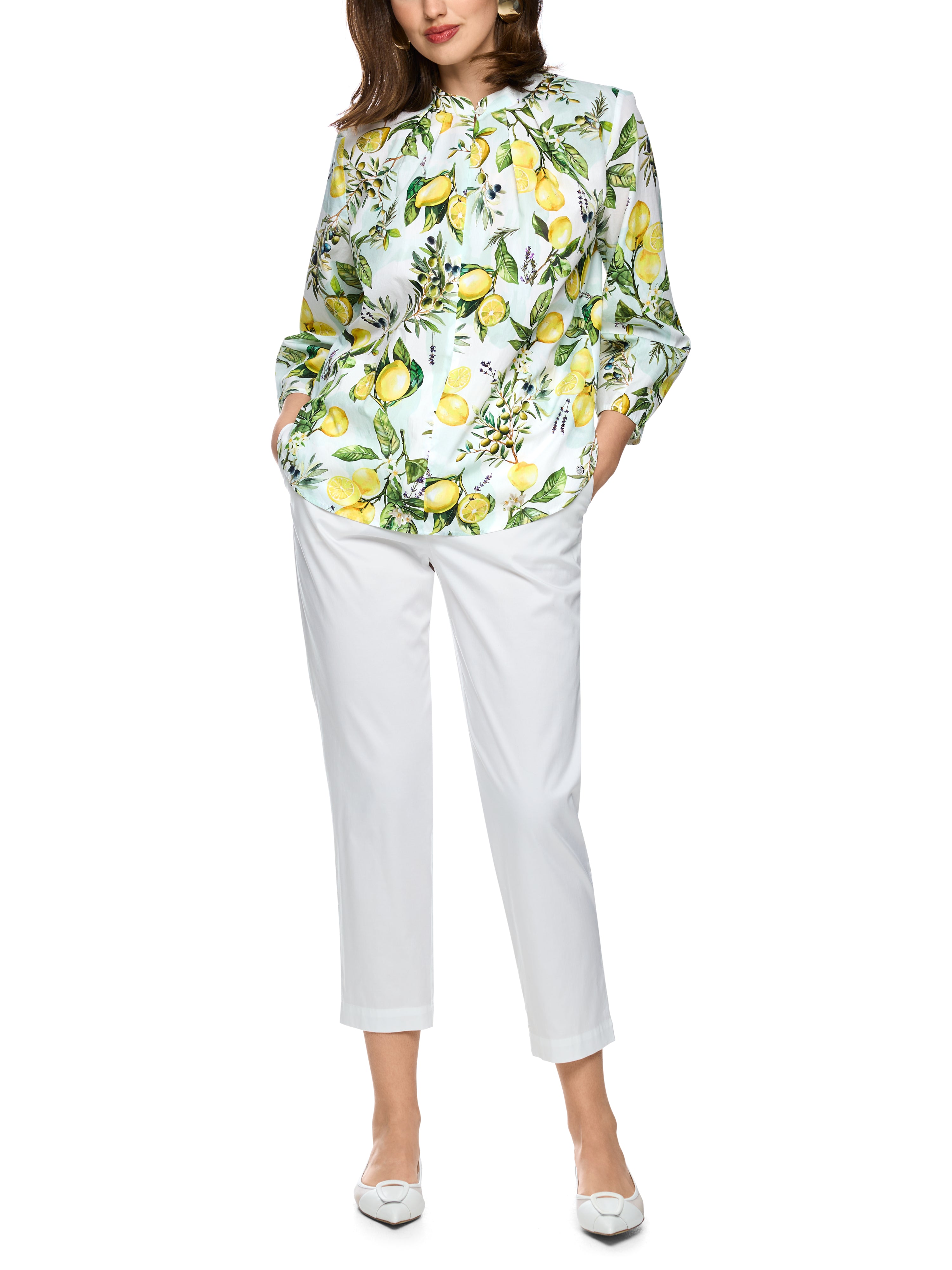 Bluse mit Zitronen-Print