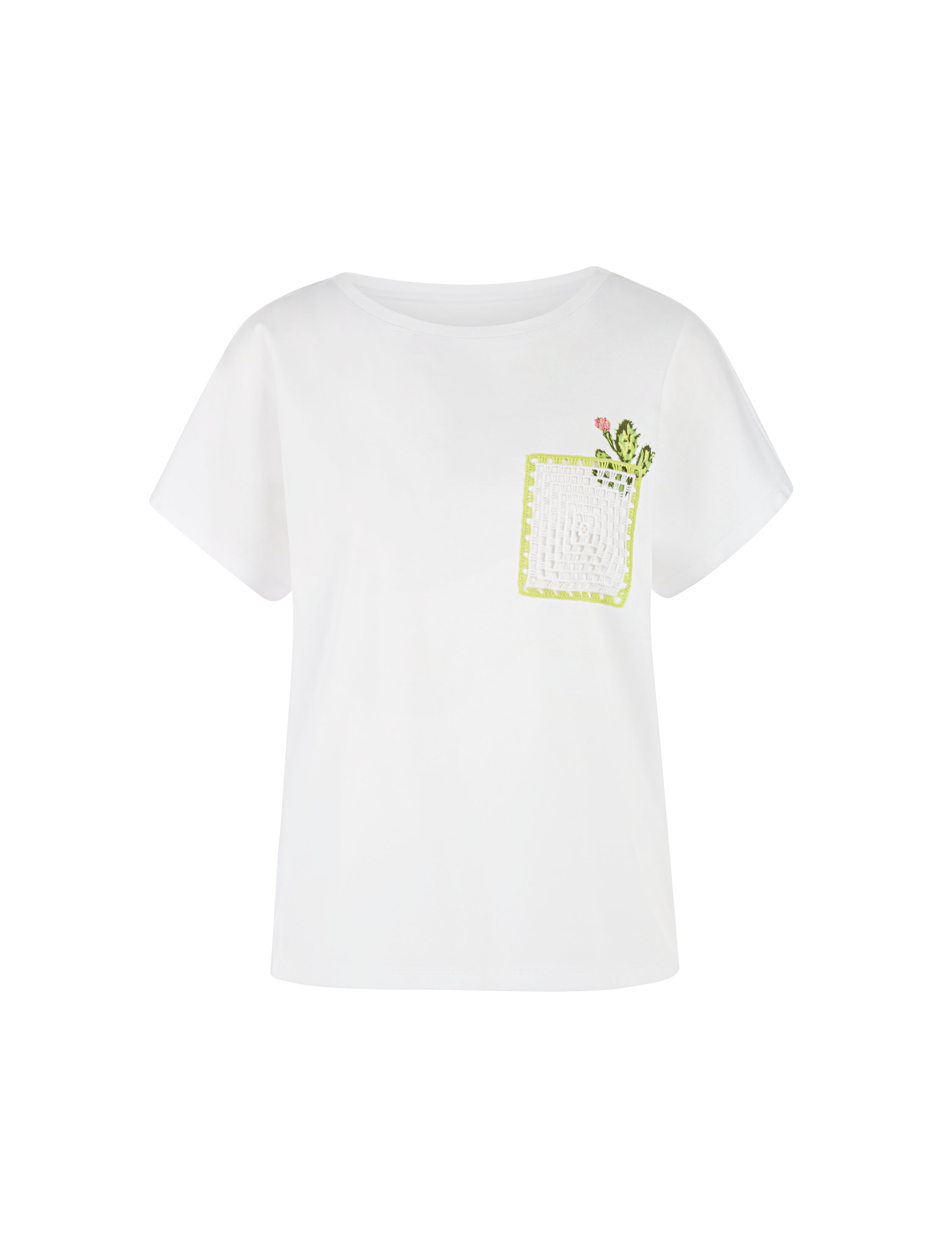 T-Shirt mit Kaktus-Print und Brusttasche