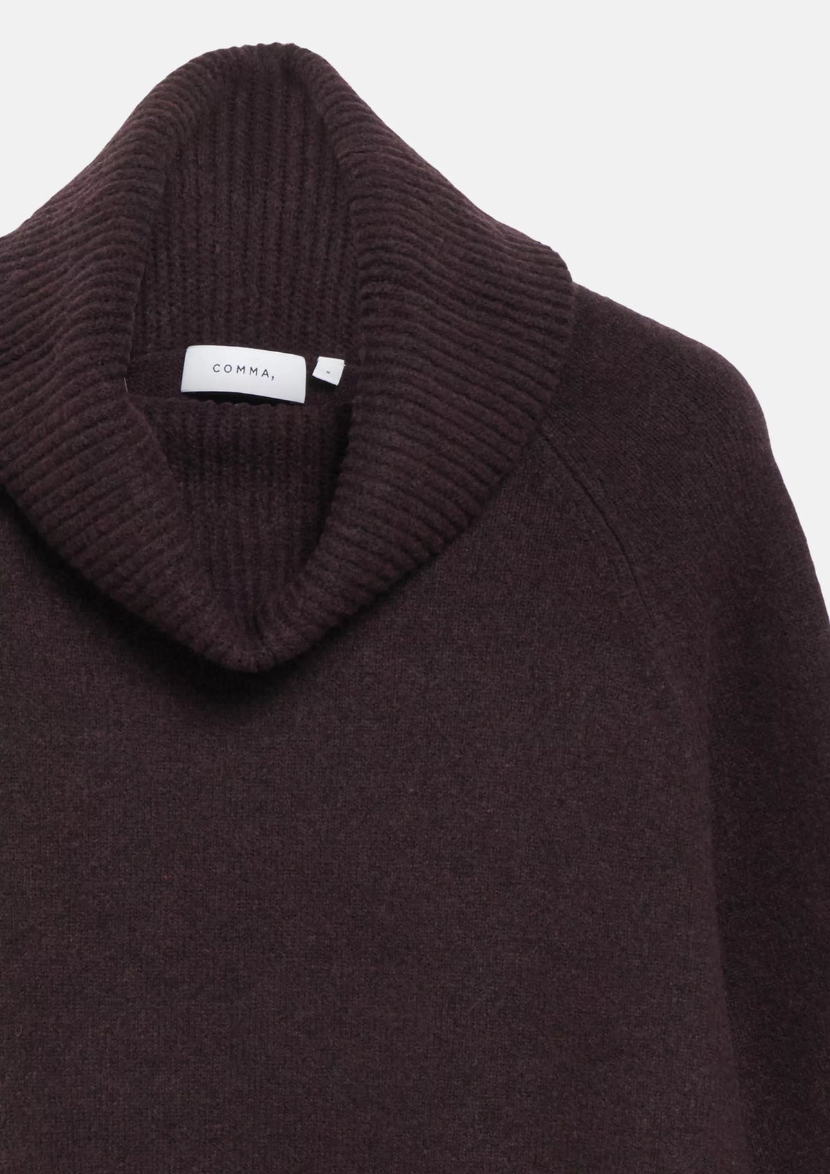 Poncho-Pullover mit weitem Rollkragen