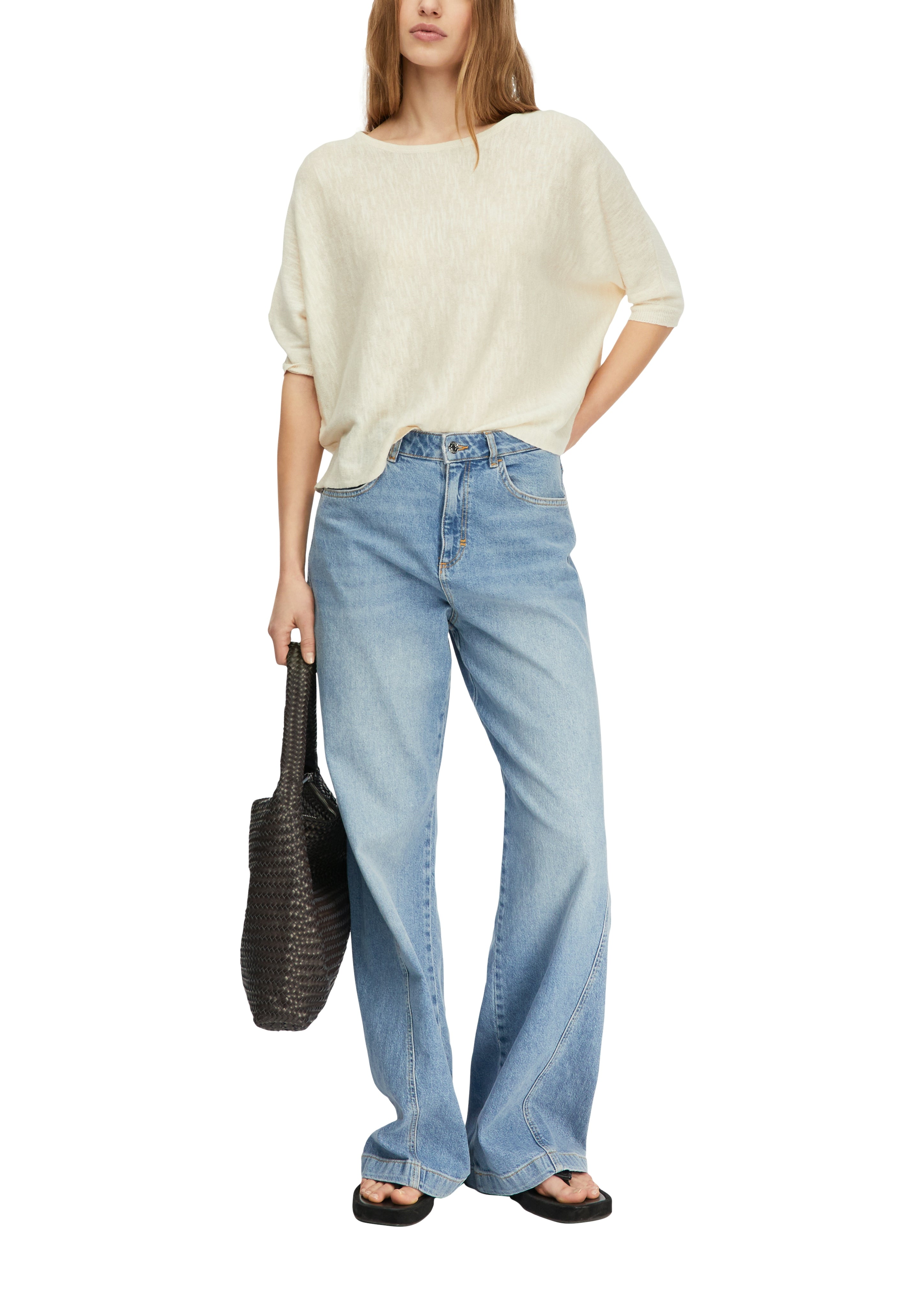 Comma Strickpullover White