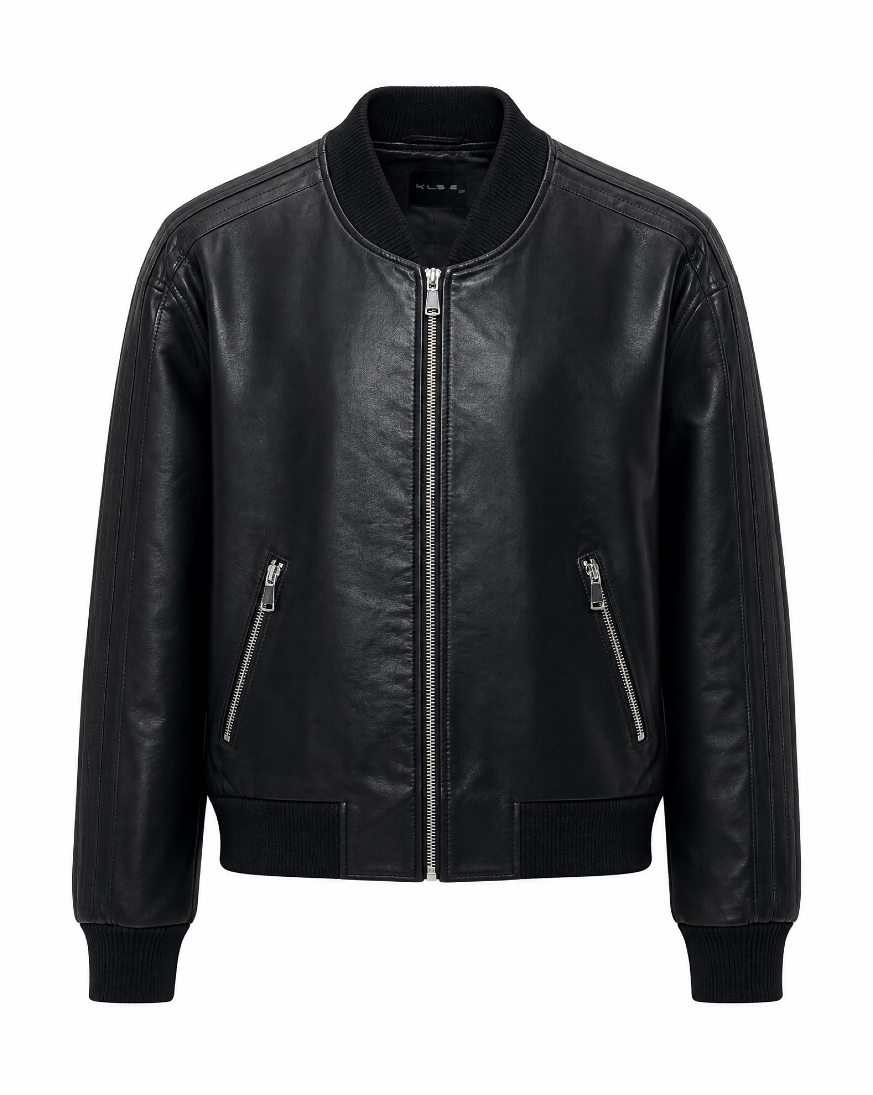 Kunstlederjacke mit Reißverschluss