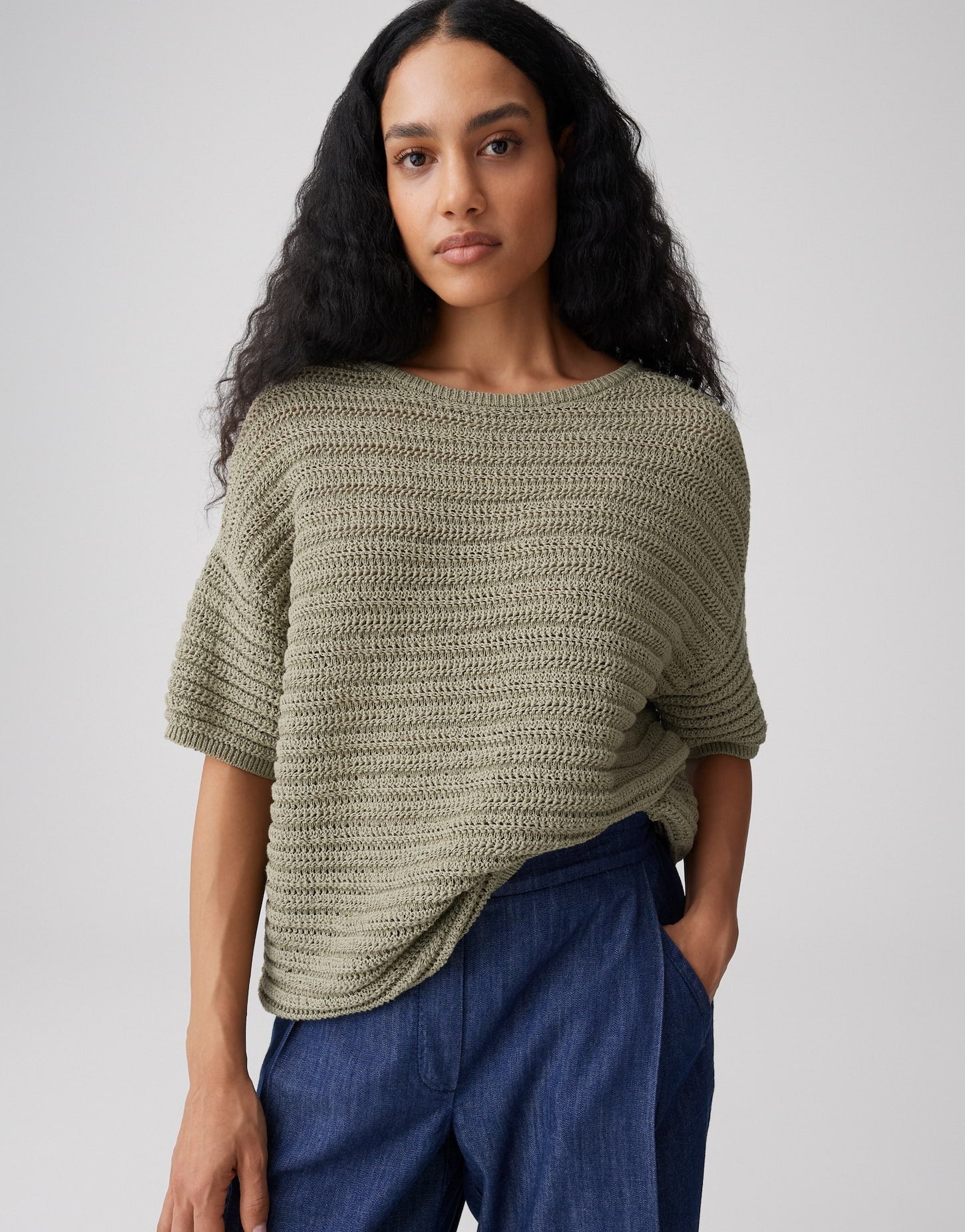 Opus Strickpullover Pale Olive
