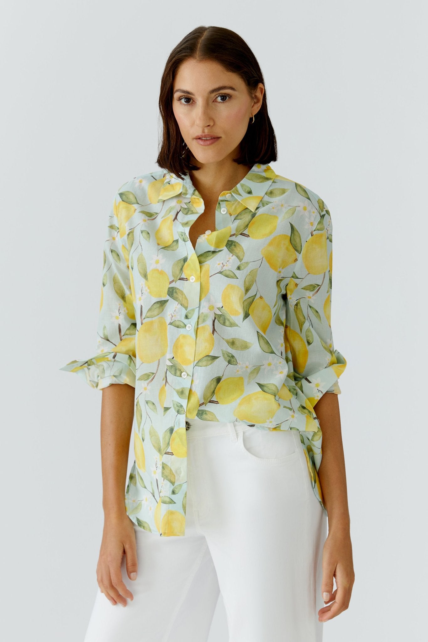 Bluse mit Zitronenprint