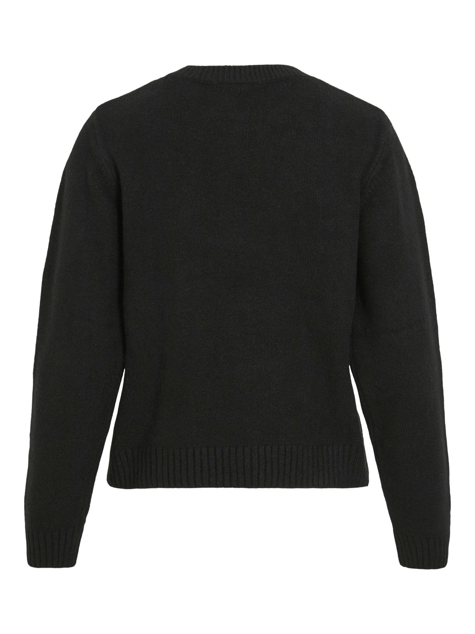 VILA Strickpullover Black Beauty/Lipo Egret