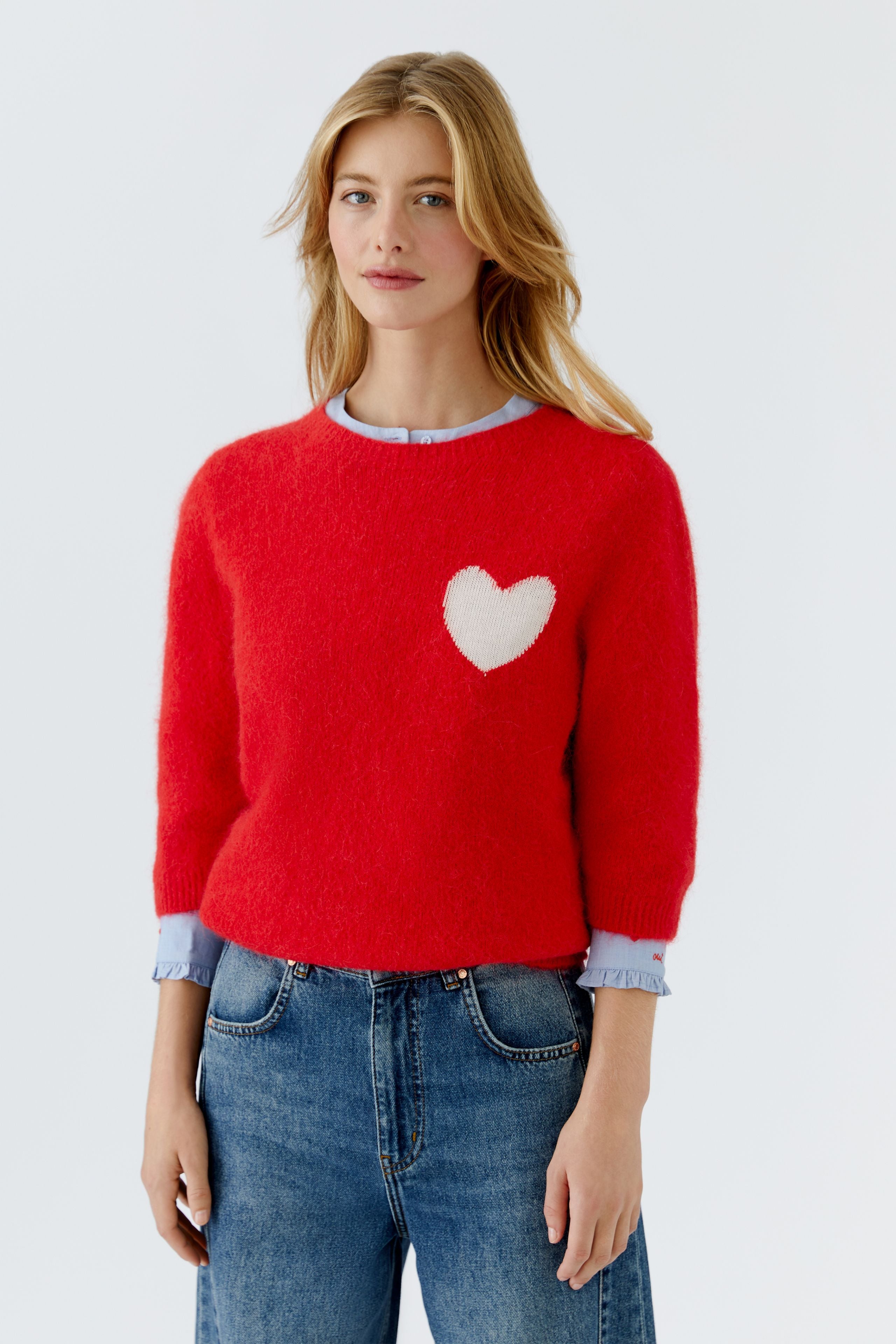 Oui Strickpullover High Risk Red