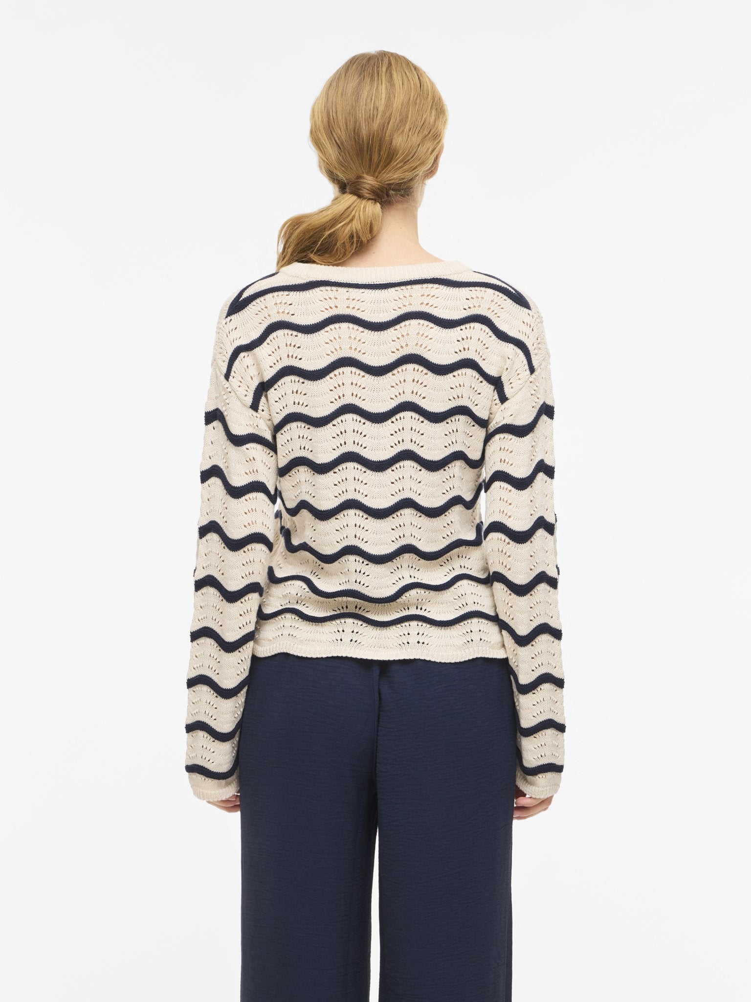 VILA Strickpullover Birch/Birch Lace