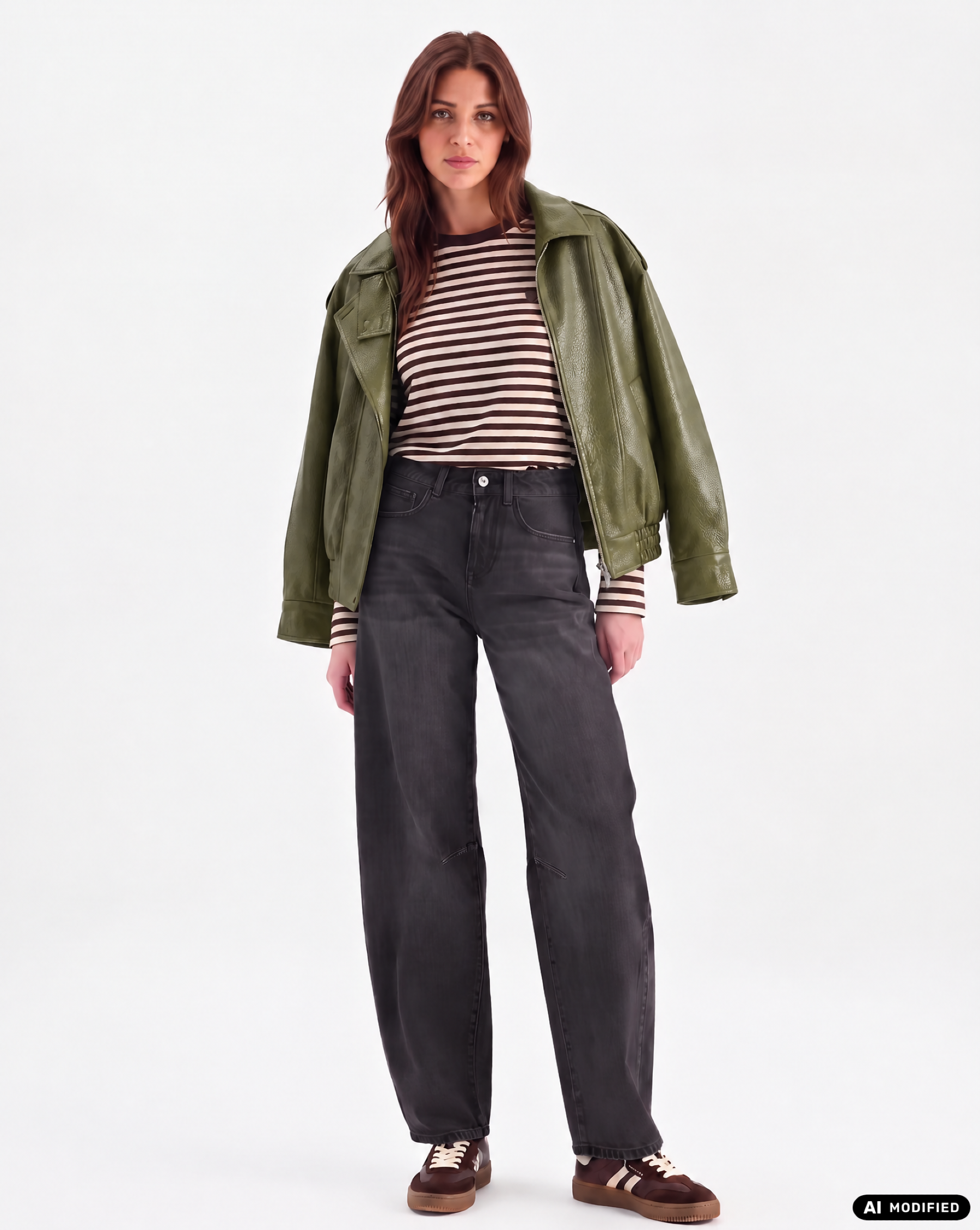 Kunstlederjacke mit Reverskragen