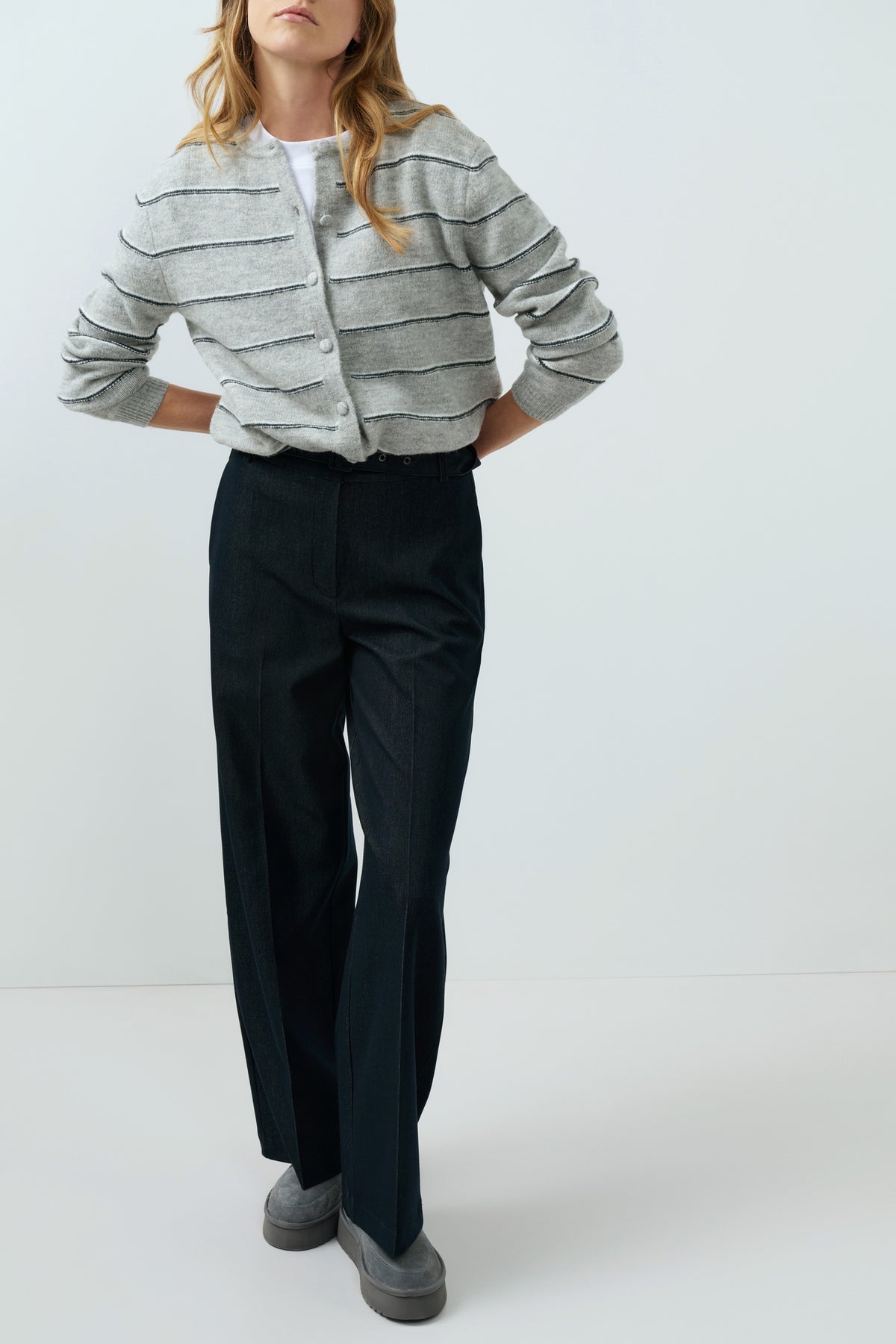 Strick-Cardigan mit Kordelzug
