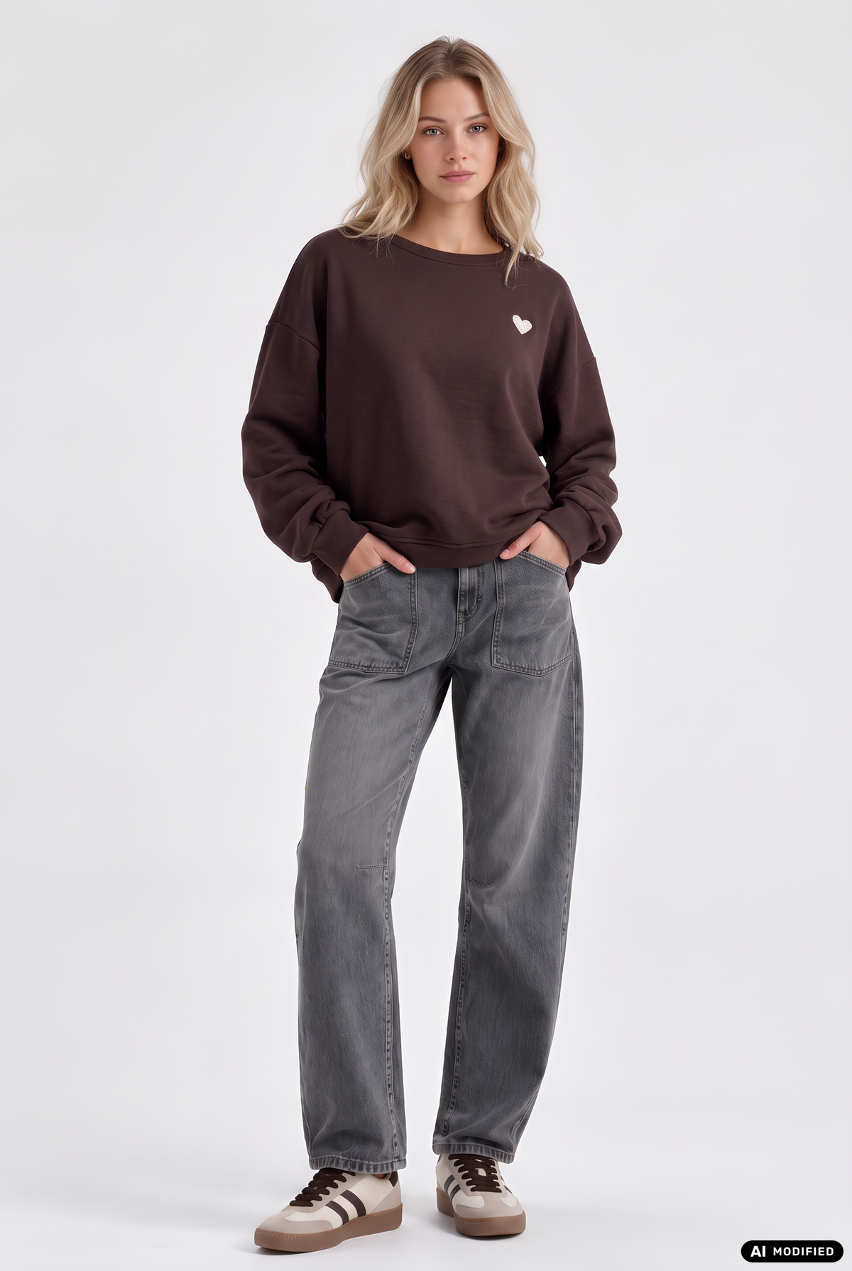 Sweatshirt mit Herzdetail