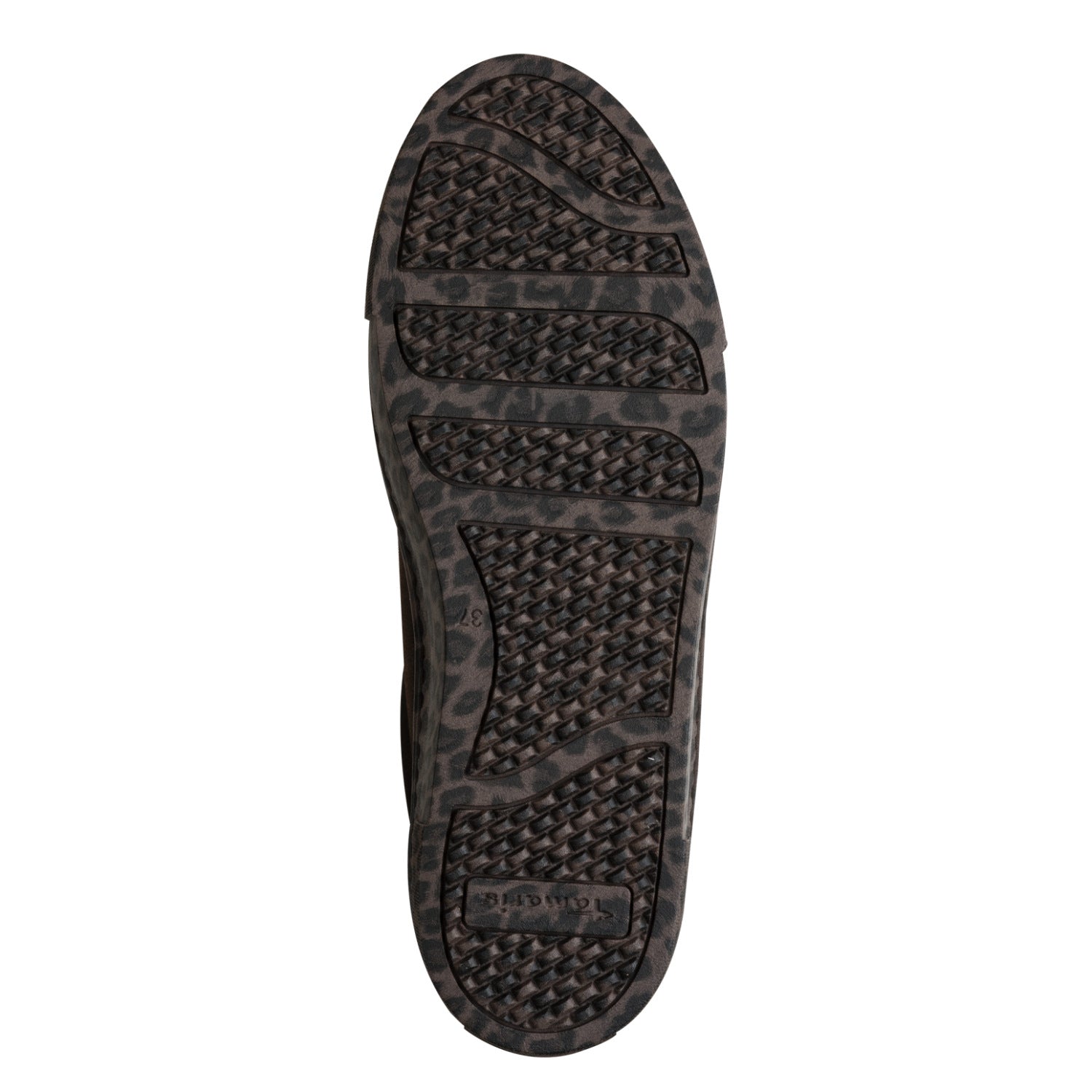 Leder Sneaker mit Leo-Print Sohle