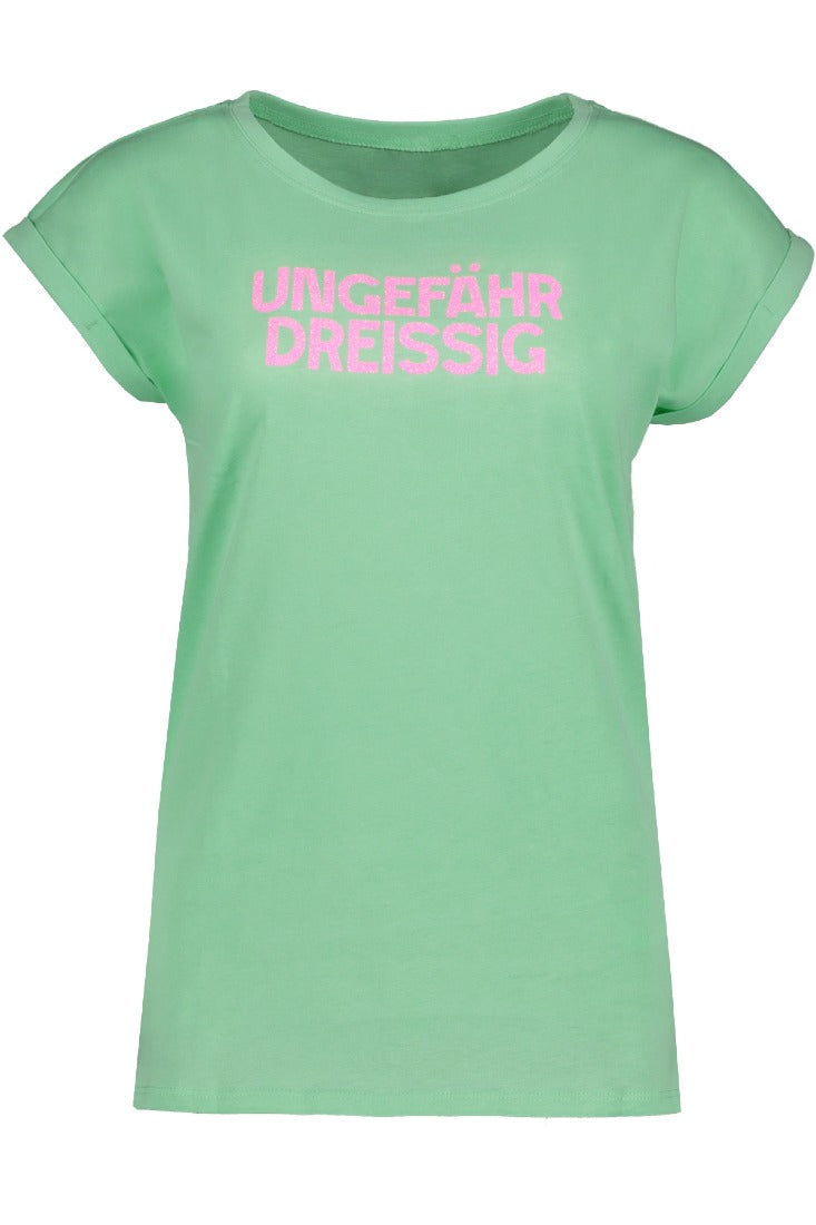 be famous T-Shirts Neo Mint - Neon Pink Glitter