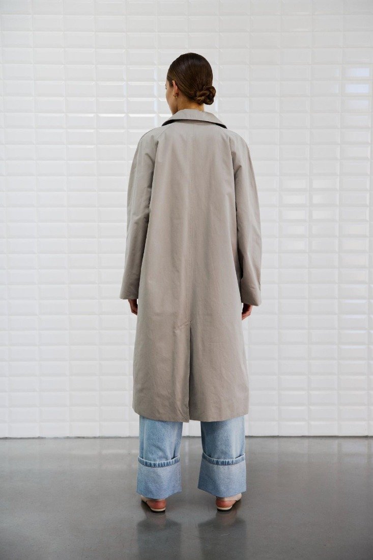 WithBlack Trenchcoats Grey Sand