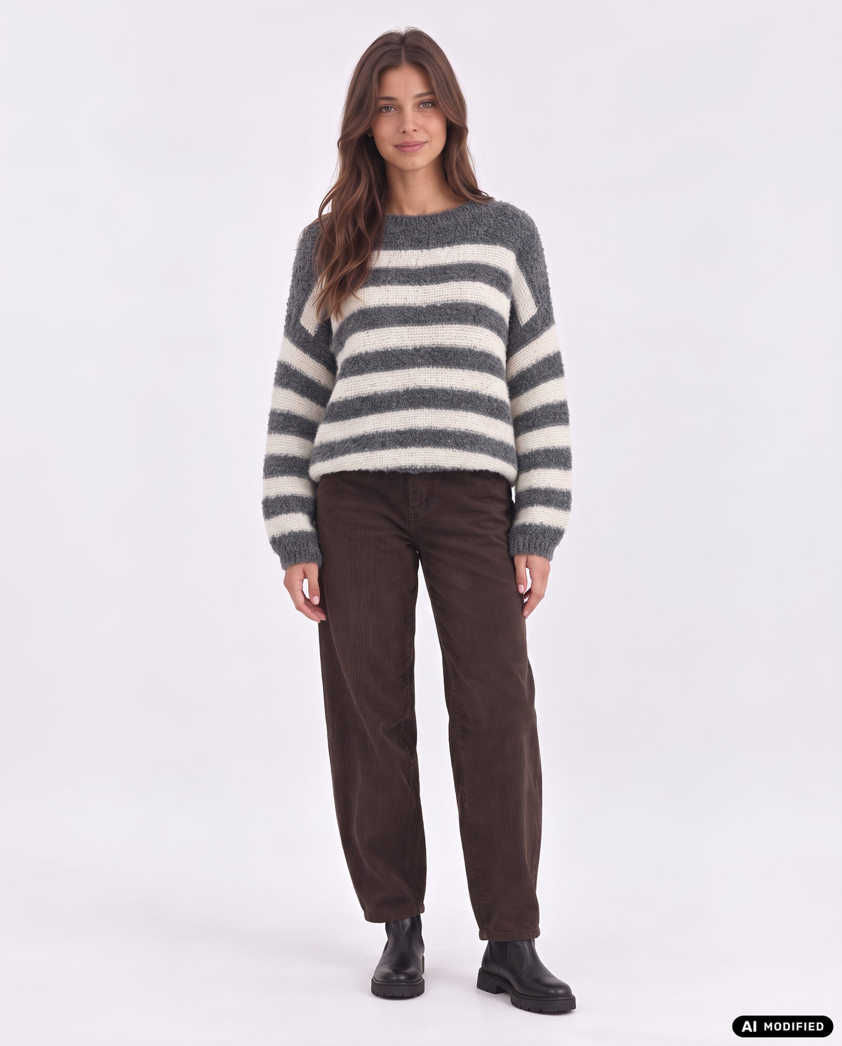 Strickpullover mit Streifen
