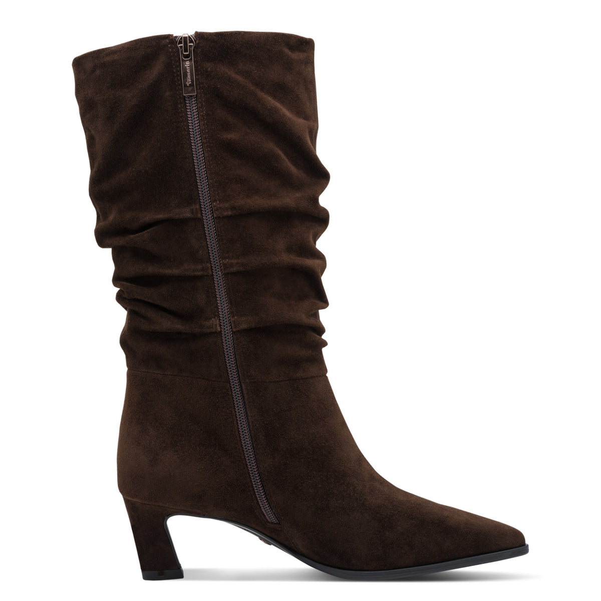 Lederstiefelette mit Reißverschluss