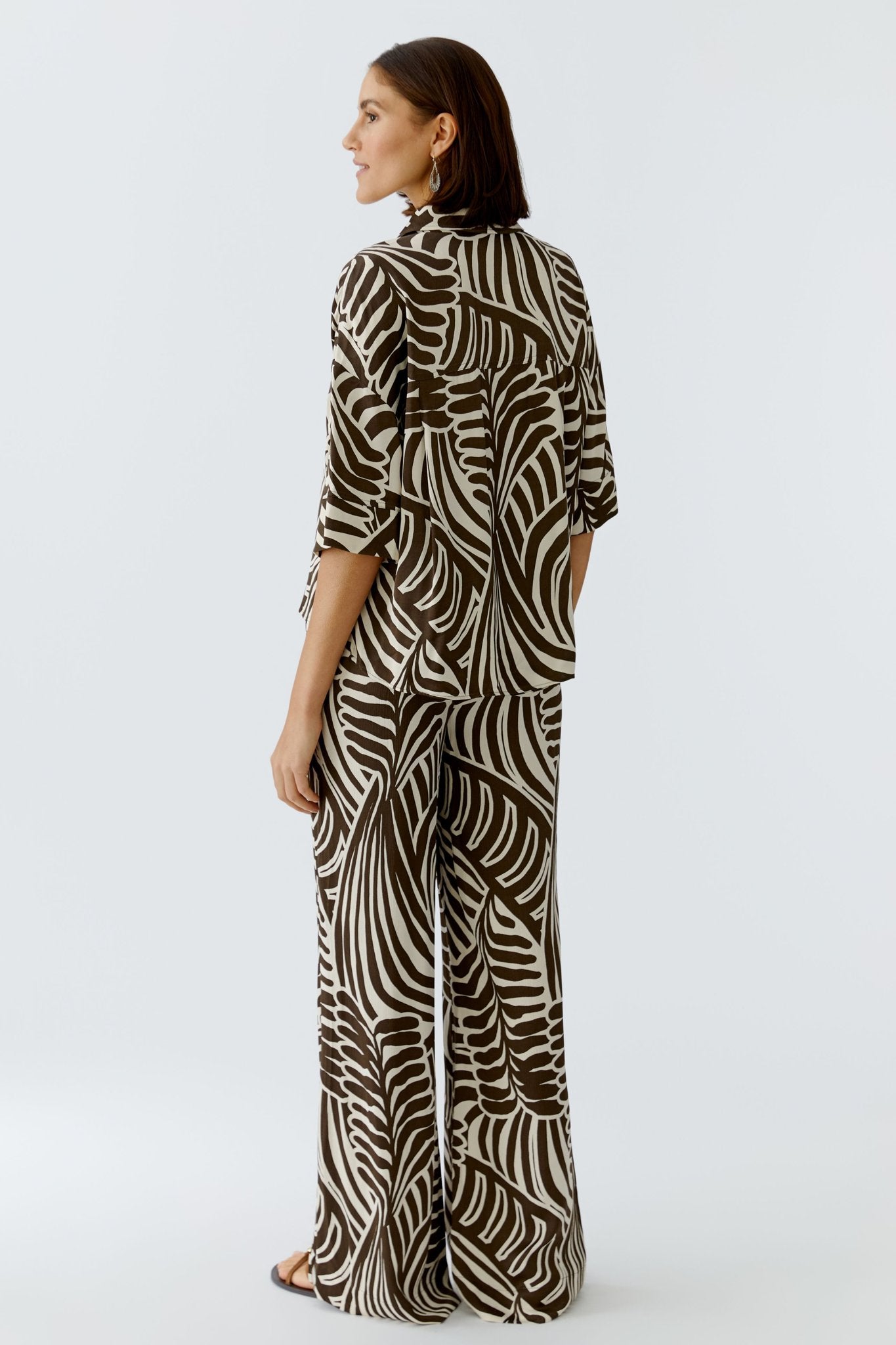 Bluse mit Blätterdruck