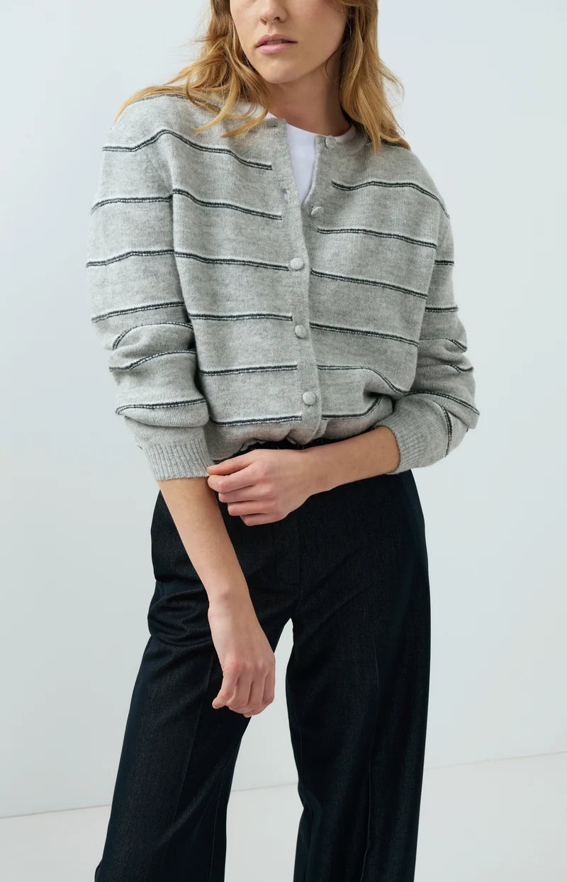 Strick-Cardigan mit Kordelzug