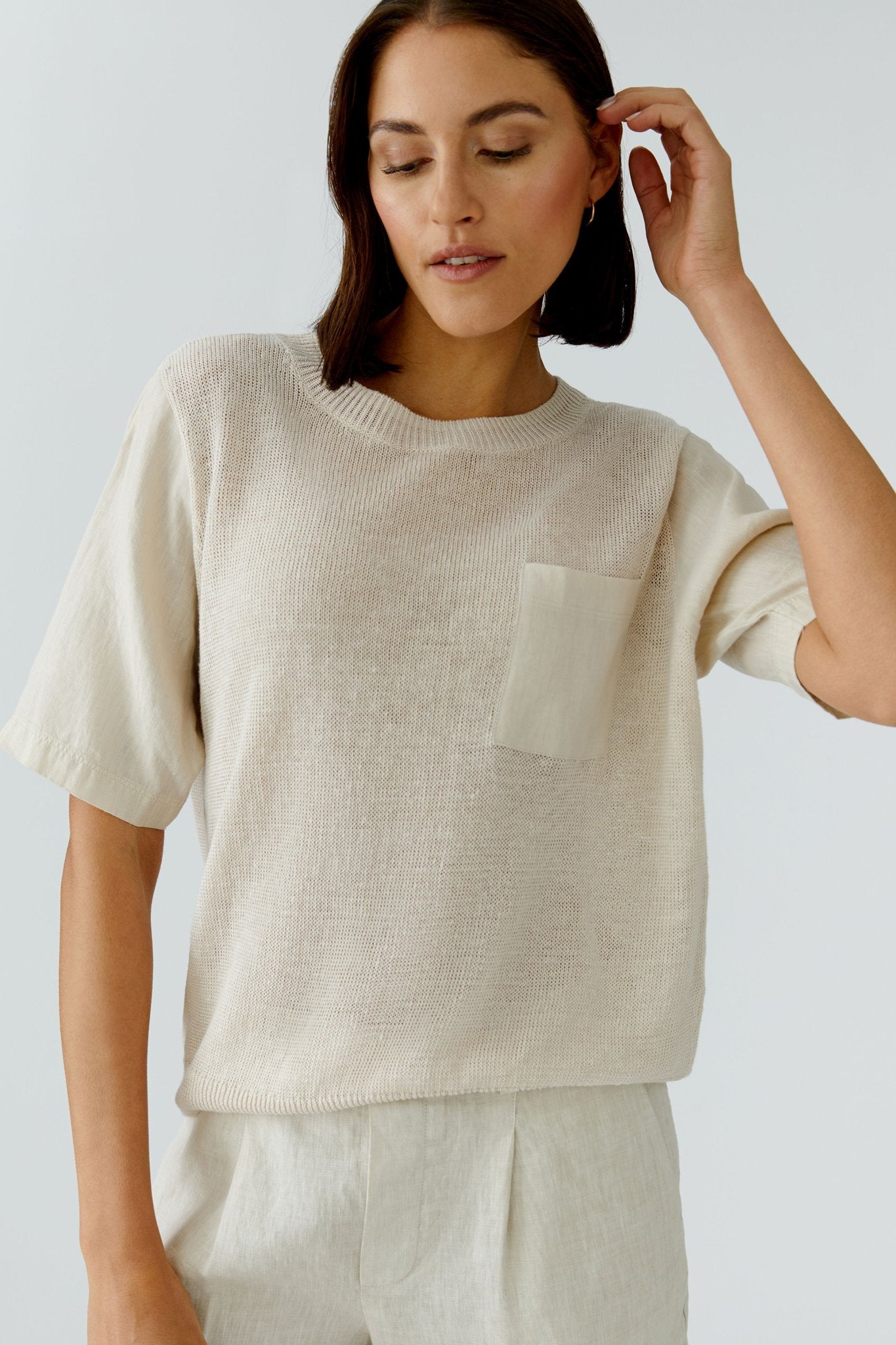 Oui Strickpullover Biscuit